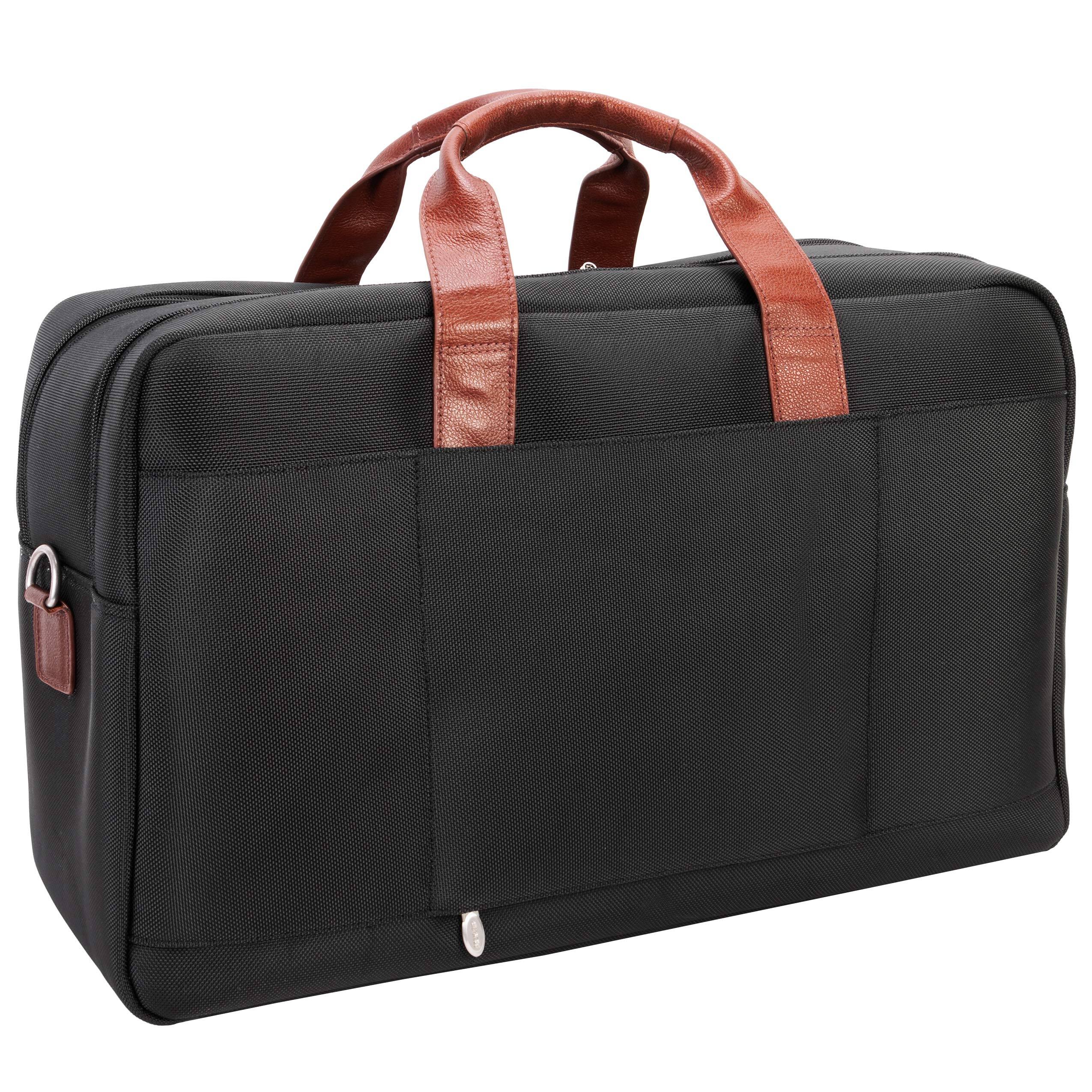 Alt View 5. McKlein - 21" Nylon Dual-Compartment Carry-On Duffel, Padded Laptop & Tablet Sleeve, Accessory Organizer, Locking Metal Zippers - Black.