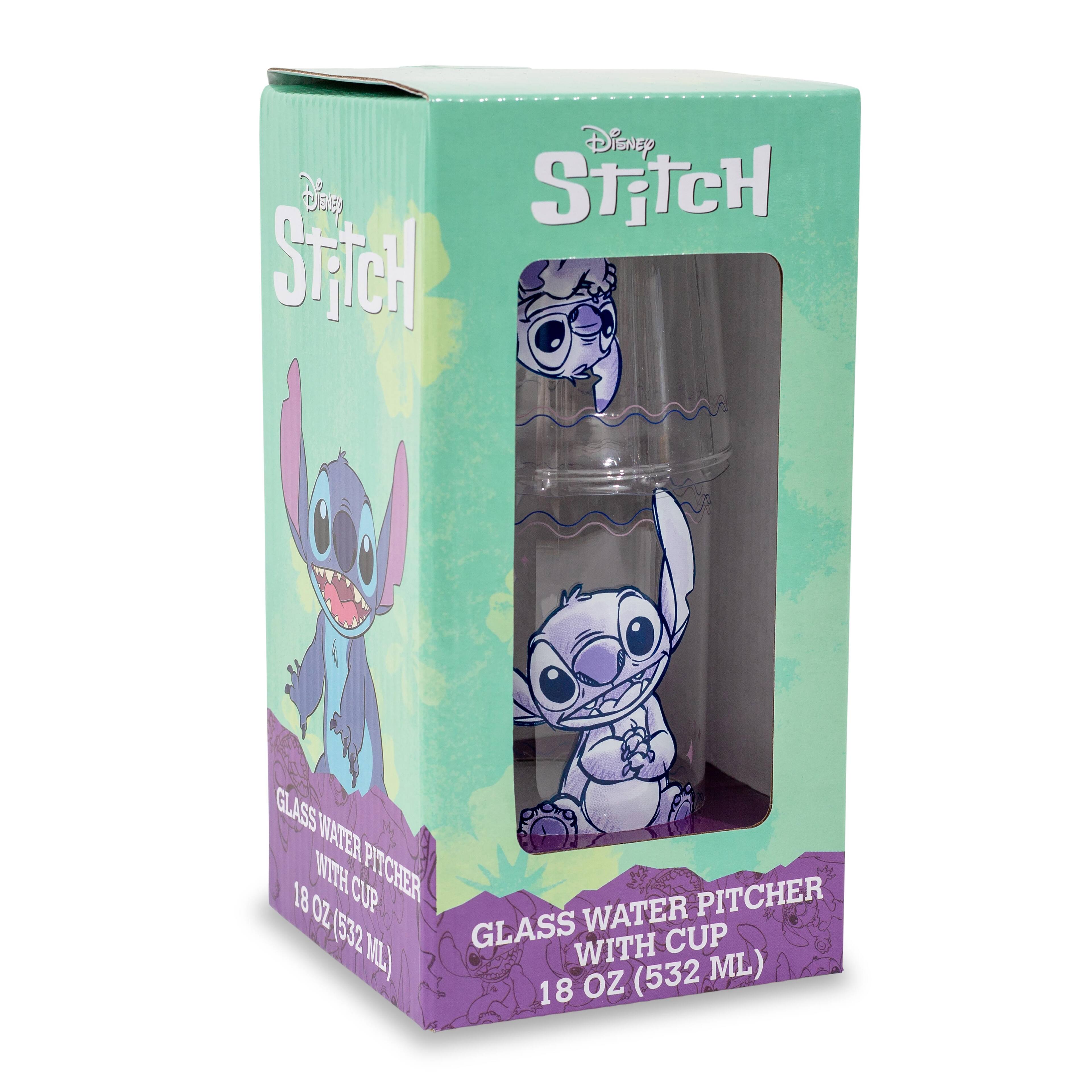 Disney Stitch  
Glass Water Pitcher with Cup  
18 oz (532 ml)