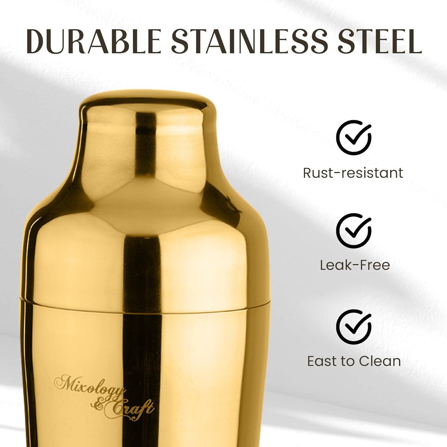 DURABLE STAINLESS STEEL

- Rust-resistant
- Leak-Free
- Easy to Clean

Mixology & Craft