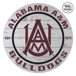 Jardine - Alabama A&M Bulldogs 20'' x 20'' Indoor/Outdoor Weathered Circle Sign - White