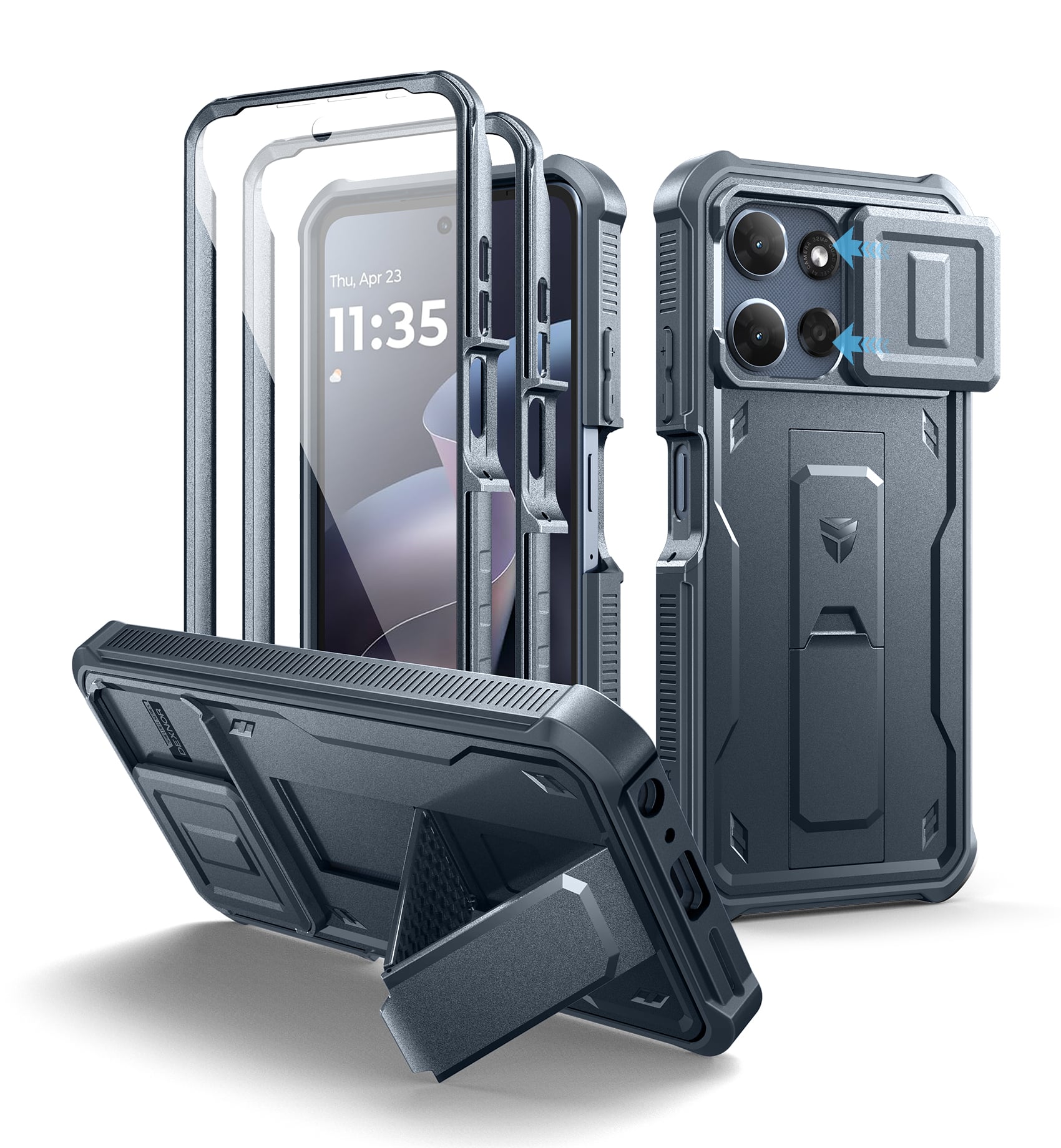 Dexnor - Shockproof Phone Case for Motorola Moto G-Power-5G-2026/2025 with 2 Front Frame, Slide Camera Cover,Screen Protector - Navy Blue price history on PriceWatchPro