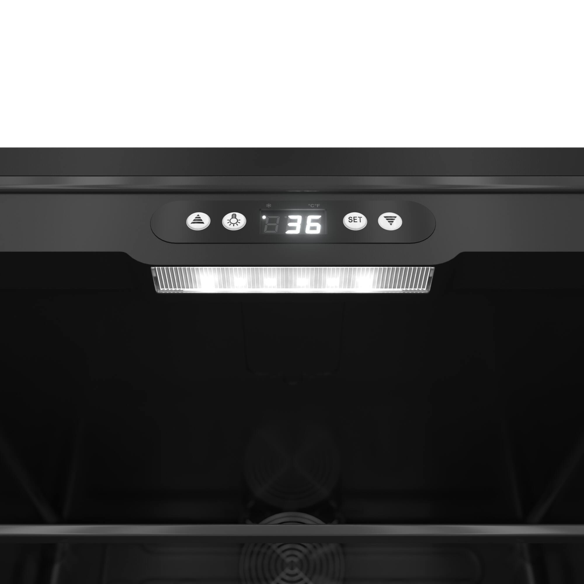 Alt View 8. Koolmore - 20 in. 4.5 cu. ft. Glass-Door Beverage Refrigerator Merchandiser with a 120-Can Capacity (KM-BR45SS) - Black.