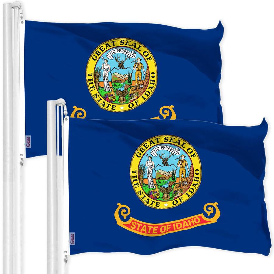 G128 2 Pack Idaho State Flag, 3x5 ft, Printed 300D Polyester, Brass ...