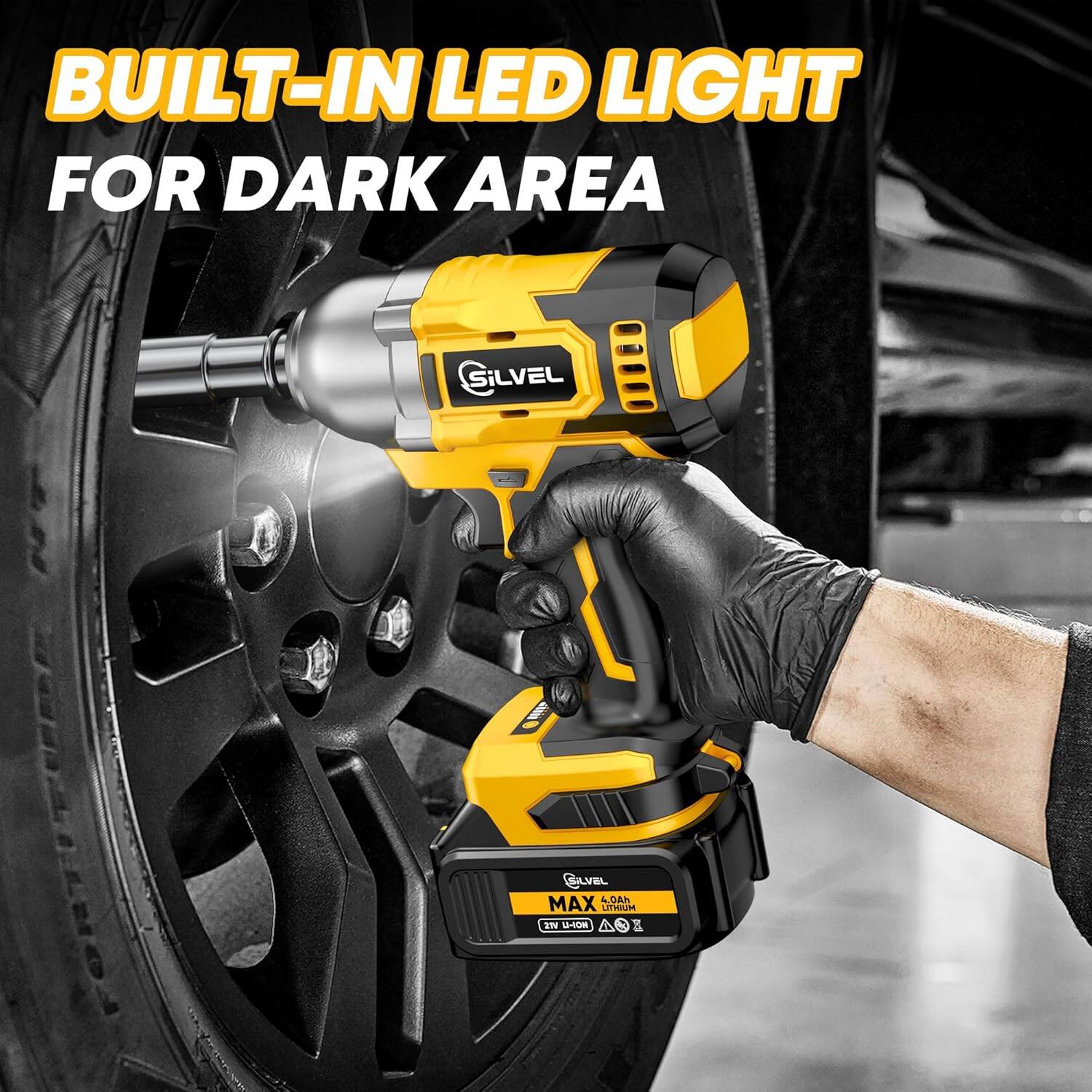 BUILT-IN LED LIGHT FOR DARK AREA, SILVEL MAX 4.0Ah LITHIUM, 18V LITHIUM