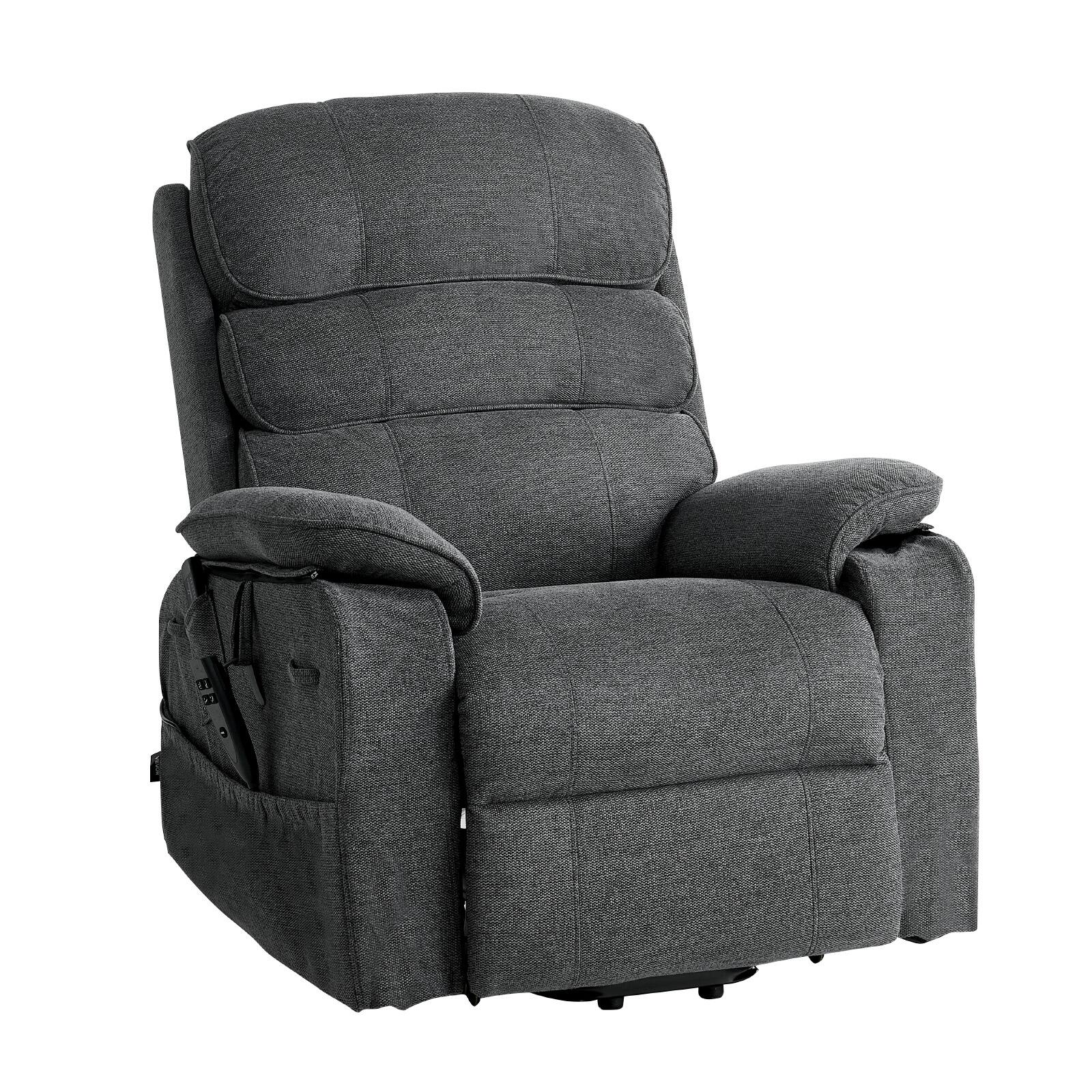 Alt View 5. VEVOR - Power Lift Recliner Chair, Dual Motor Medium Lift Chair with Heat and Massage for Elderly, Position Adjustable - Dark Gray.
