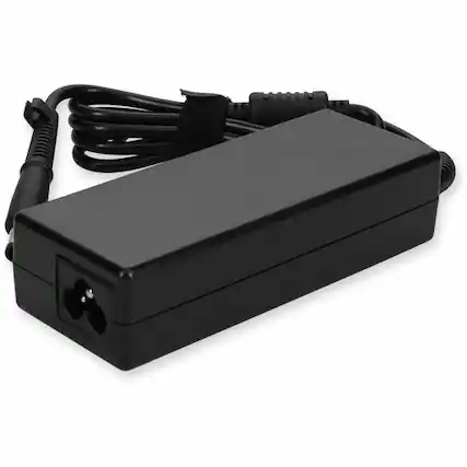 Front. AddOn - AddOn HP 693712-001 Compatible 90W 19.5V at 4.62A Black 7.4 mm x 5.0 mm Laptop Power Adapter and Cable - 90 W - 19.5 V - Black.