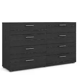 Tvilum - Austin 8 Drawer Double Dresser Woodgrain - Black