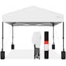 Best Choice Products - 10x10ft Easy Setup Pop Up Canopy w/ 1-Button Setup, Wheeled Case, 4 Weight Bags - White