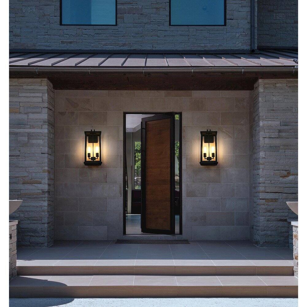 Alt View 4. Elegant Lighting - Theodore 9 Inch Outdoor Wall Sconce In Black - Black.