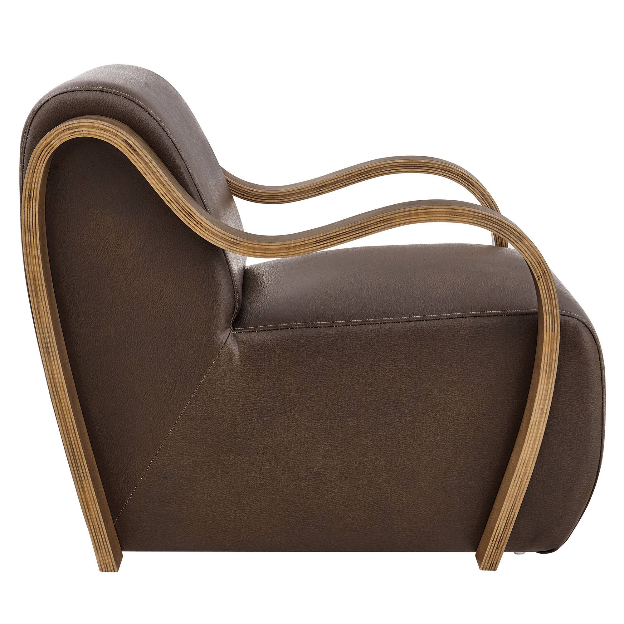 Alt View 2. Modway - Atrium Vegan Leather Accent Armchair by Modway - Espresso.
