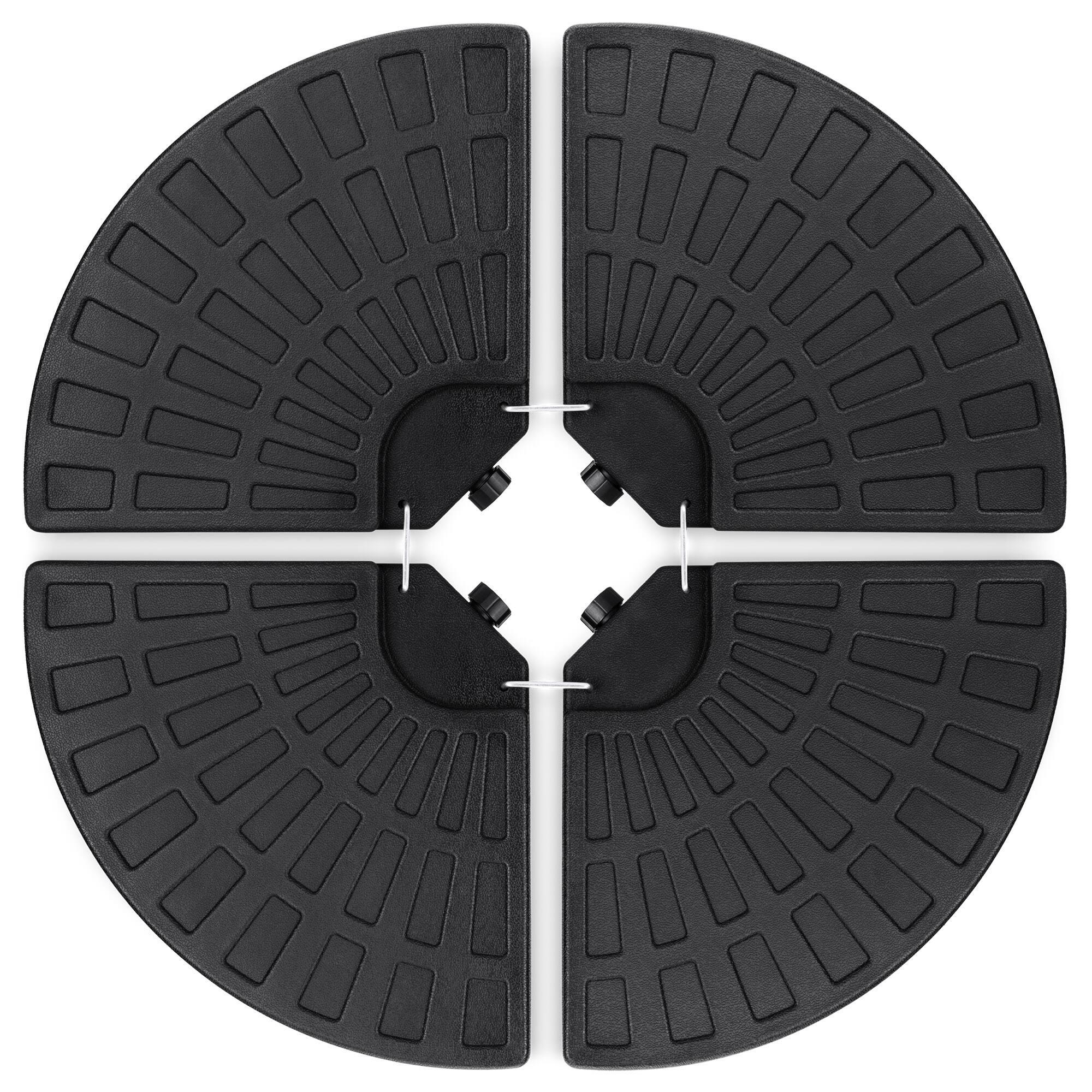 Best Choice Products - 4-Piece Cantilever Offset Patio Umbrella Base Stand, Fills Up to 160lbs w/ Carry Handles - Black