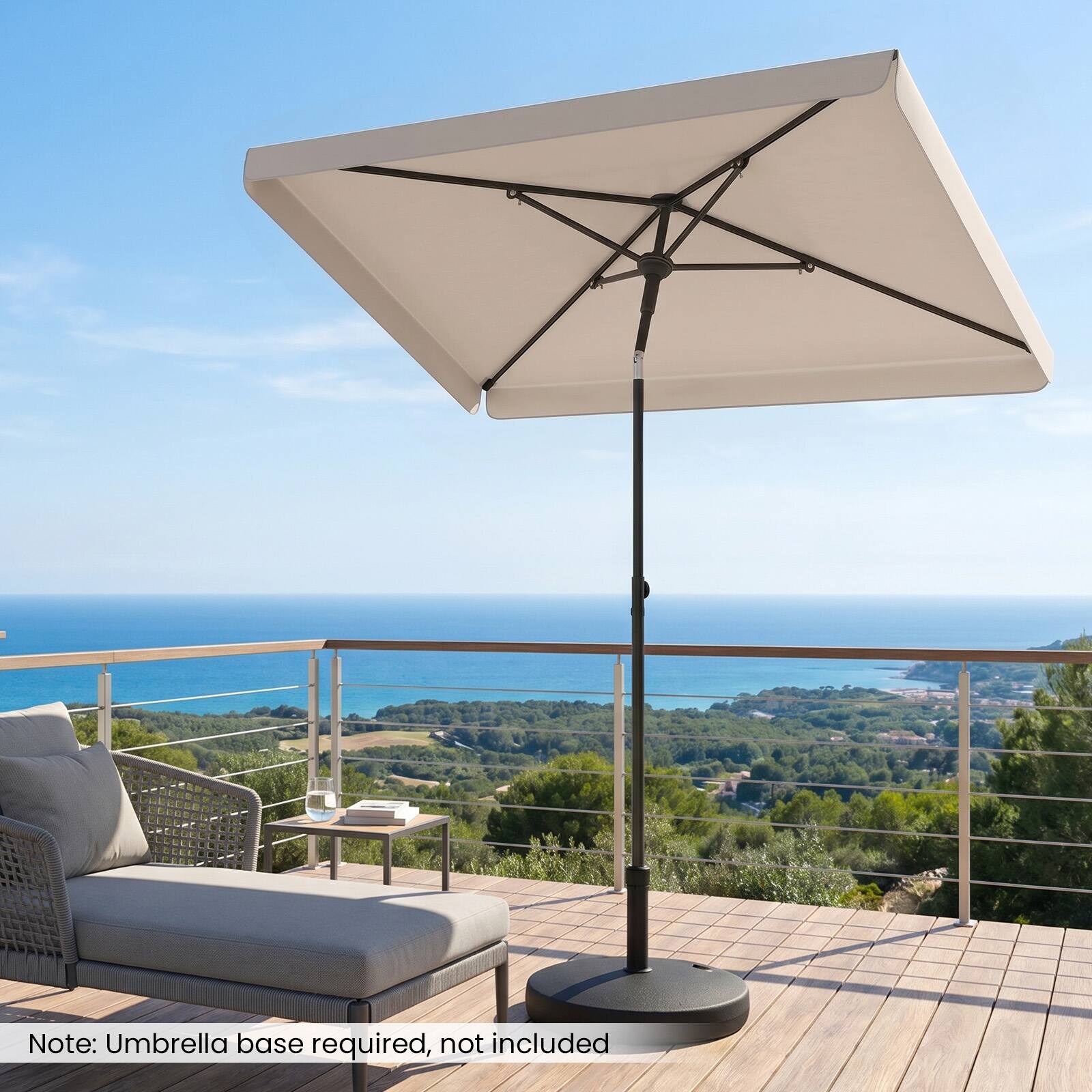 Note: Umbrella base required, not included