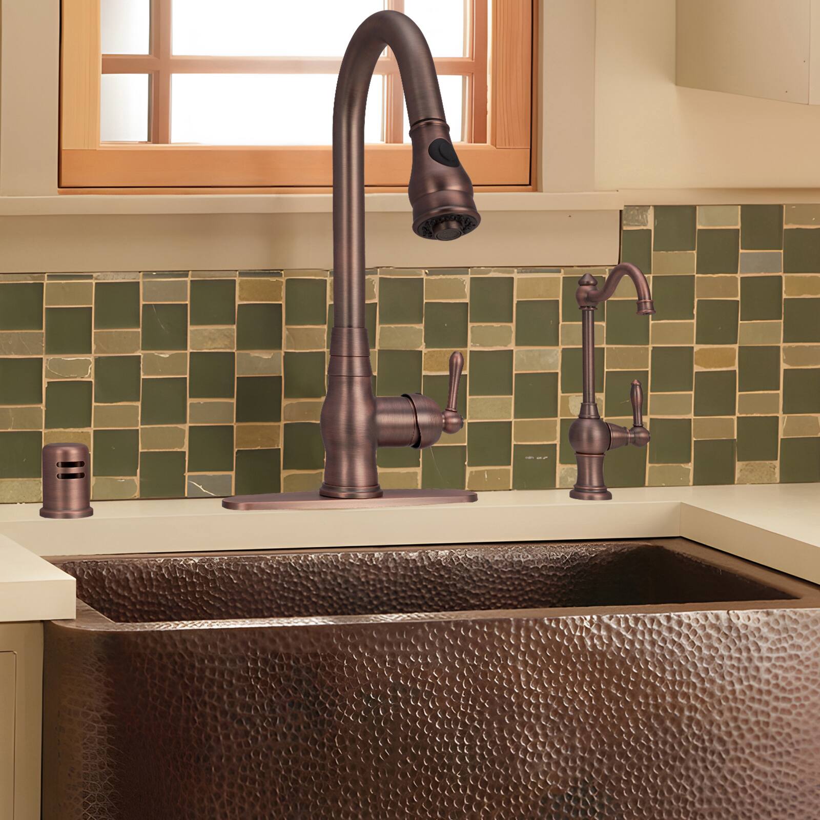 Alt View 6. Akicon - Akicon One-Handle Solid Brass Kitchen Drinking Water Filter Faucet in Antique Brass - Antique Brass.