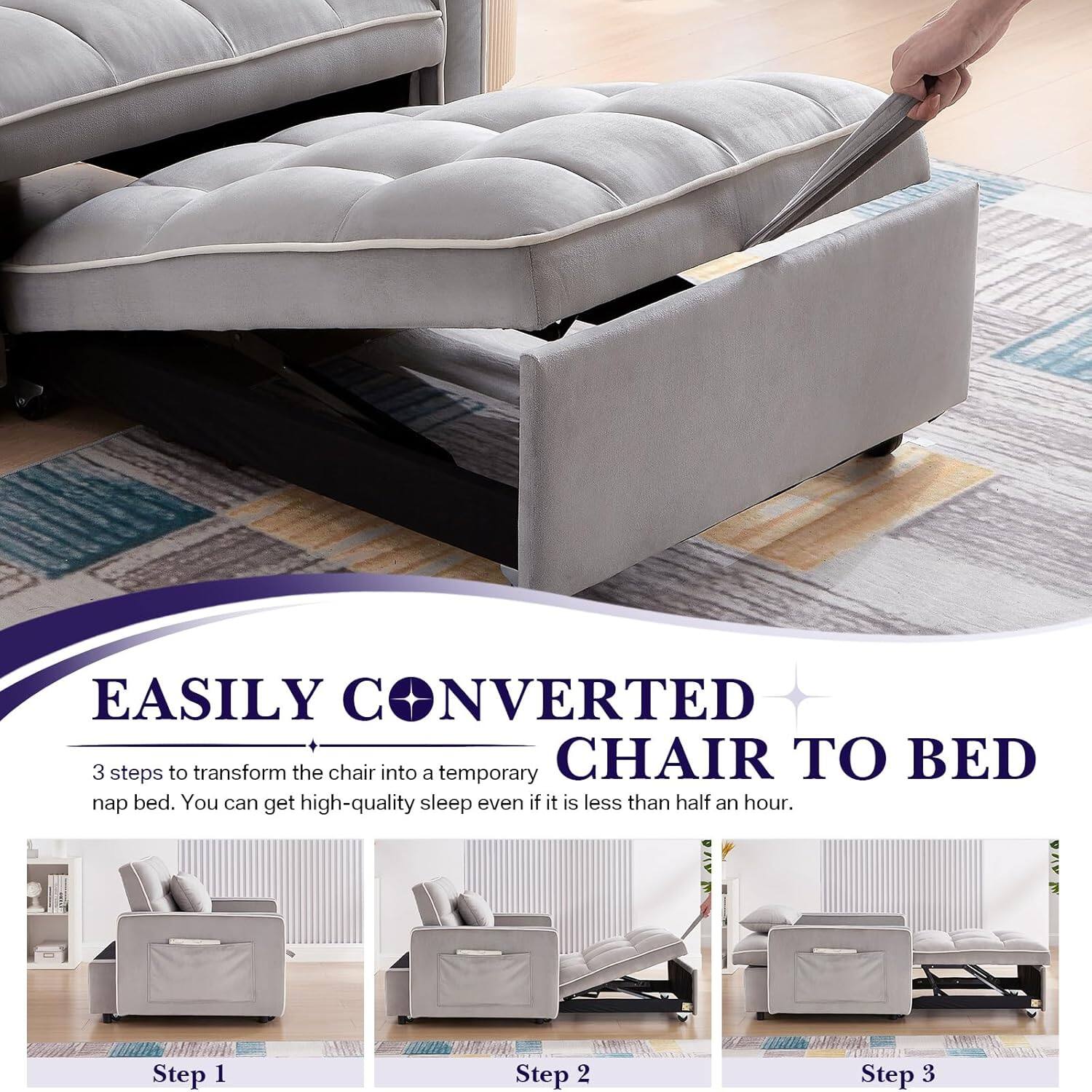 EASILY CONVERTED CHAIR TO BED

3 steps to transform the chair into a temporary nap bed. You can get high-quality sleep even if it is less than half an hour.

Step 1
Step 2
Step 3