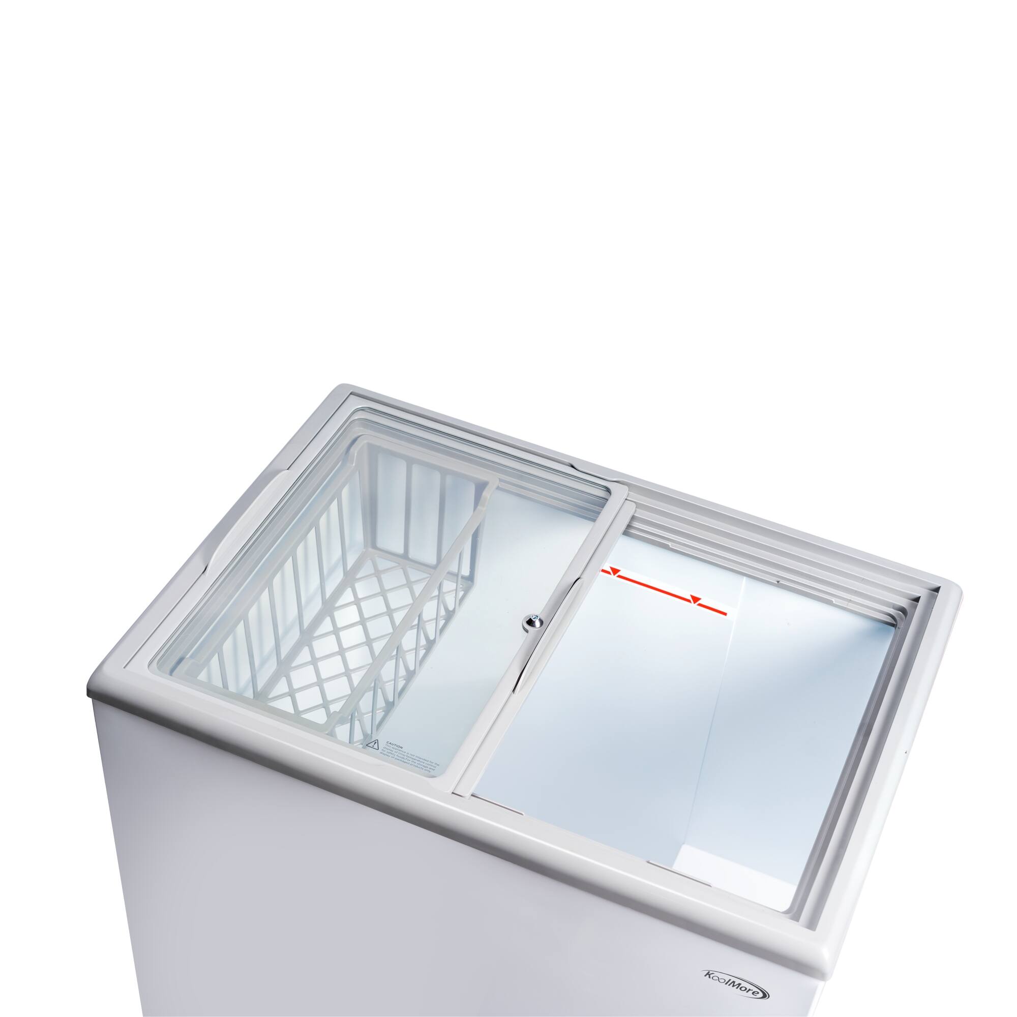 Alt View 5. Koolmore - 30 in. Commercial Flat Top Ice Cream Display Freezer, 7 Cu. Ft. in White (KM-ICD-70C) - White.