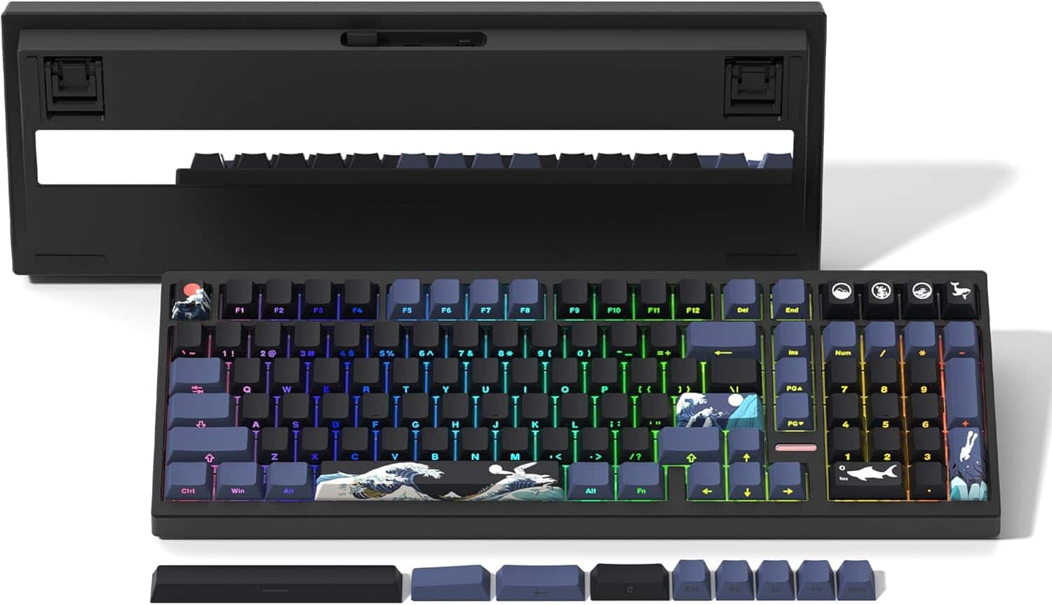 Womier - M99 Wireless 98% Gaming Keyboard QMK/VIA, Gasket Structure Mechanical Keyboard - Kanagawa Black