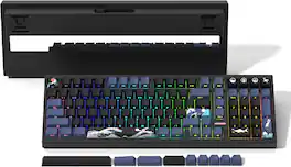 Womier - M99 Wireless 98% Gaming Keyboard QMK/VIA, Gasket Structure Mechanical Keyboard - Kanagawa Black