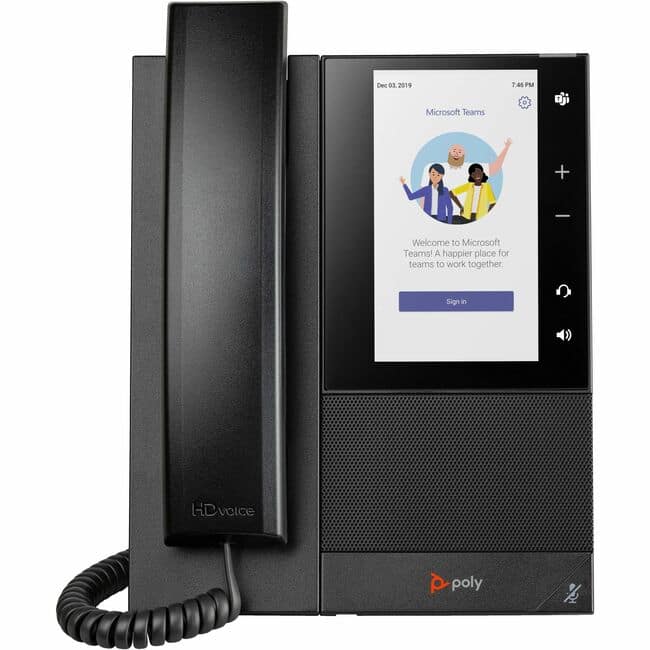 HP - Poly CCX 505 Business Media Phone for Microsoft Teams and PoE-enabled GSA/TAA - 24 x Total Line - VoIP - 5" LCD - 2 x - Black