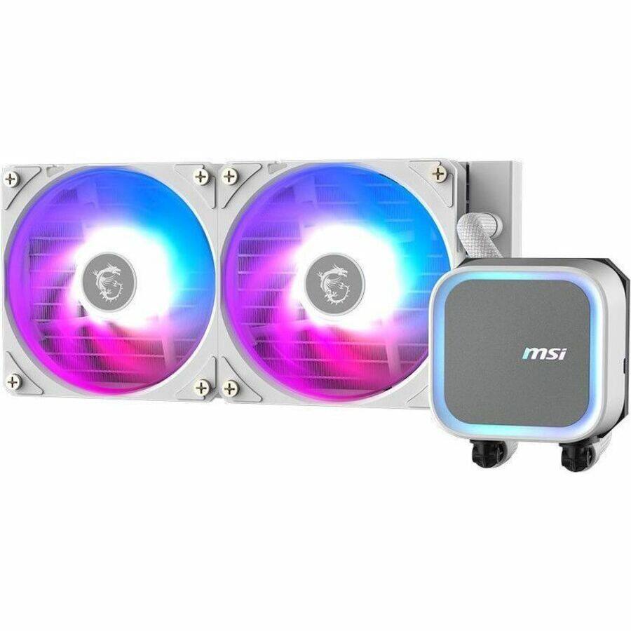 Front. MSI - MAG Coreliquid A13 240 Cooling Fan/Radiator/Water Block/Pump - White.