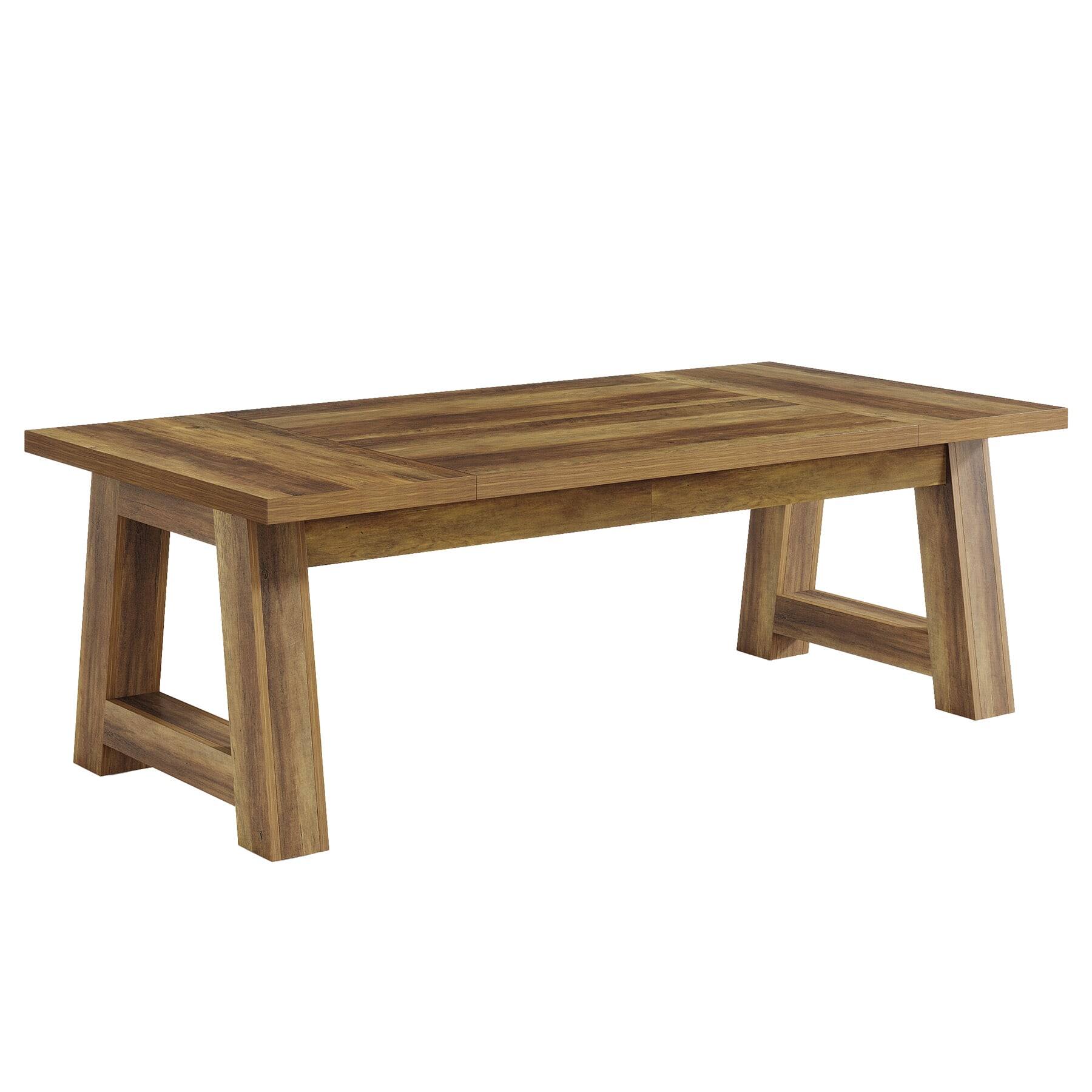Kadyn - Wood Dining Table, Rustic Farmhouse Style, Rectangular Table, Perfect for Family Meals - Brown