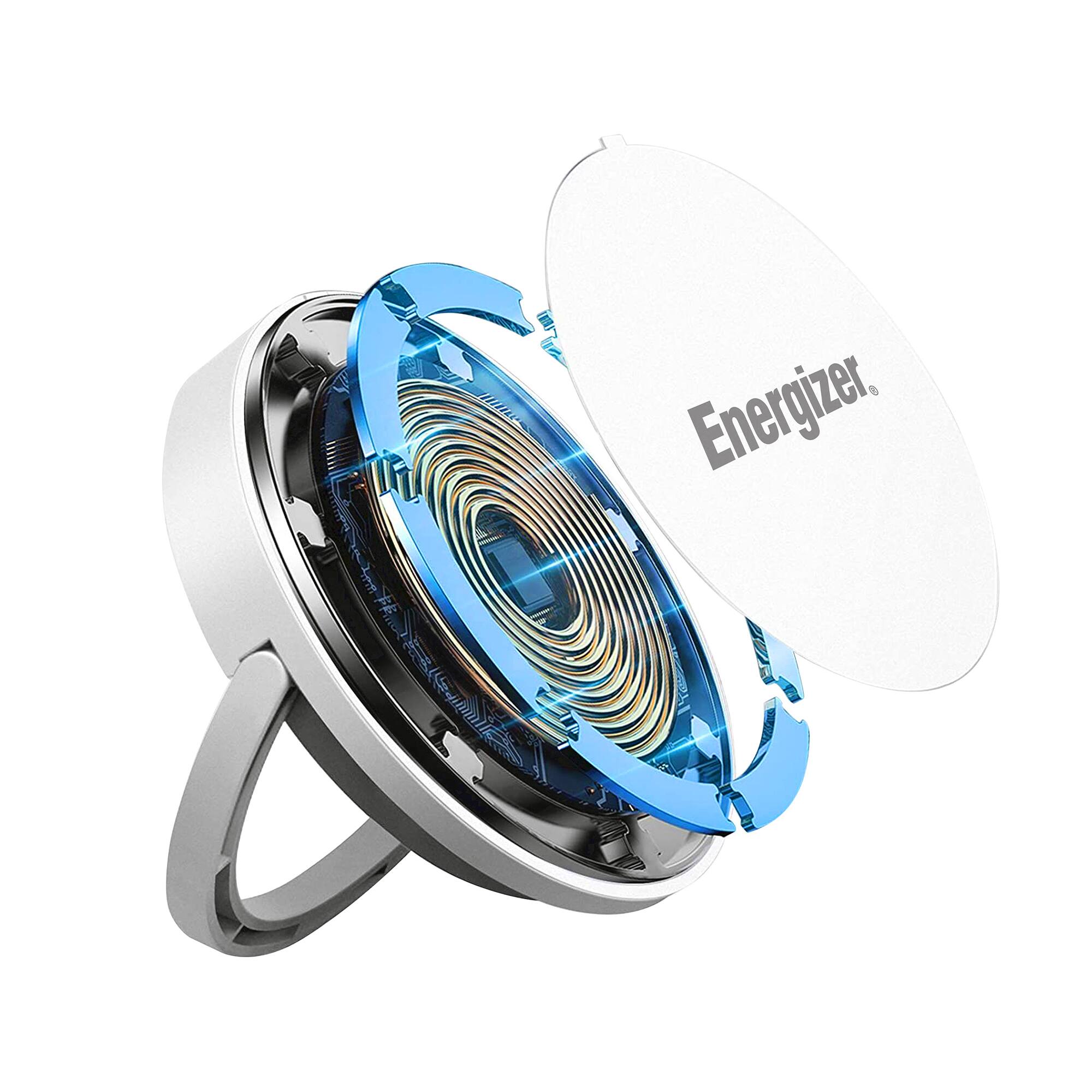 Alt View 2. Energizer - Energizer Wireless Fast Charging Magnetic Charger & Stand – 15W Qi-Certified Pad with Kickstand - White.