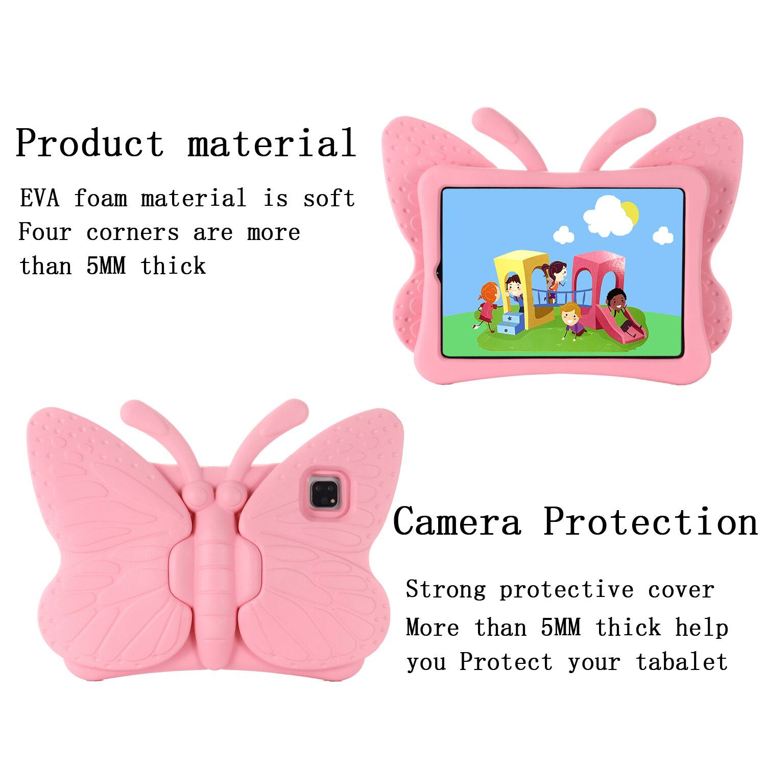 Product material  
EVA foam material is soft  
Four corners are more than 5MM thick  

Camera Protection  
Strong protective cover  
More than 5MM thick help you Protect your tablet