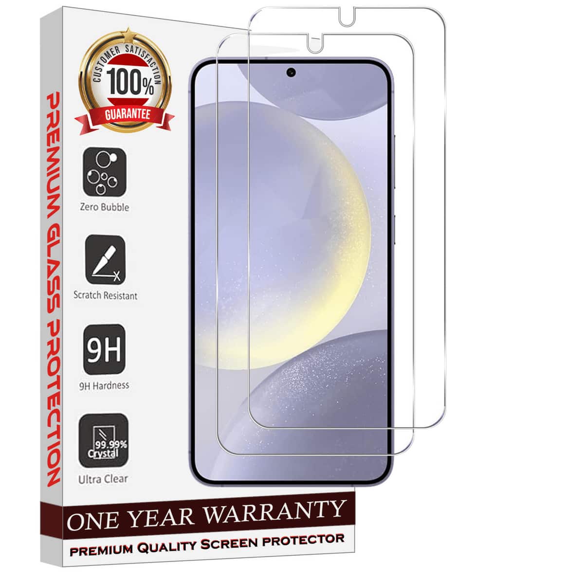 Entronix - Galaxy S21 FE Clear Tempered Glass Screen Protector - 2-Pack - Transparent