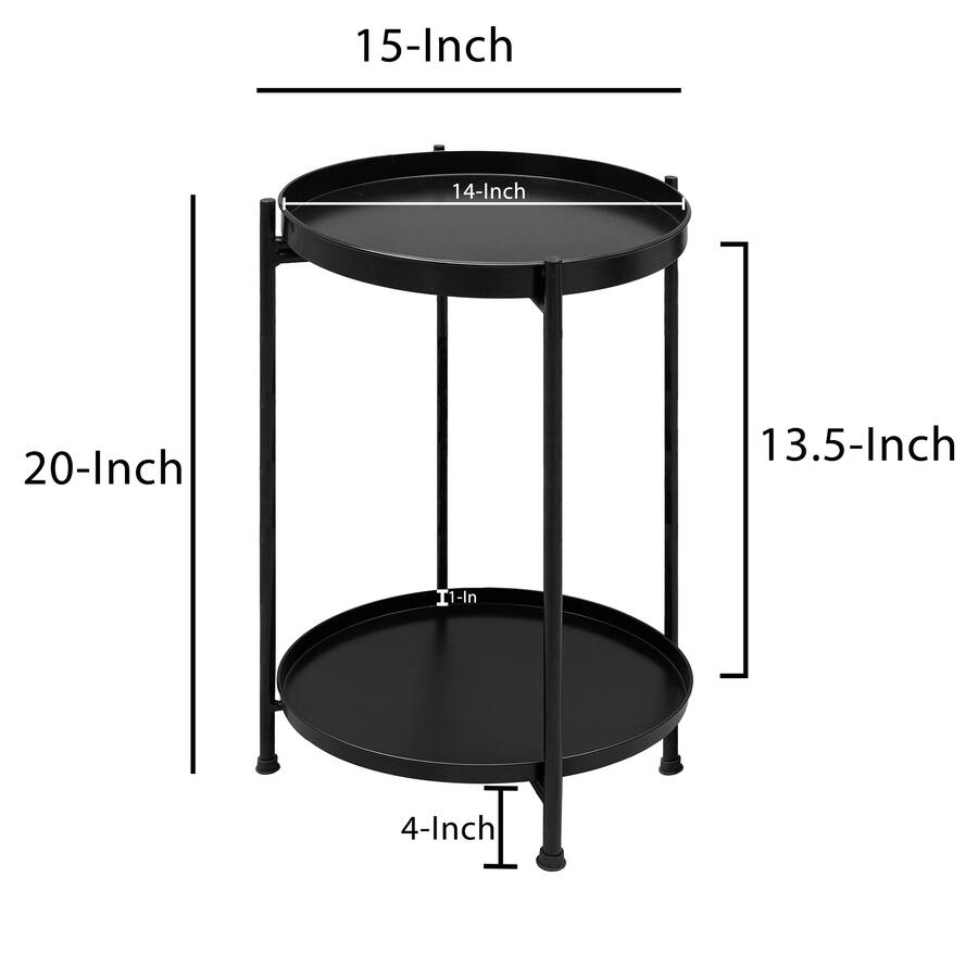 15 Inch Rond Manhattan Lane Vica 15 Inch Modern Side End Table, Metal Round Tray Top ...