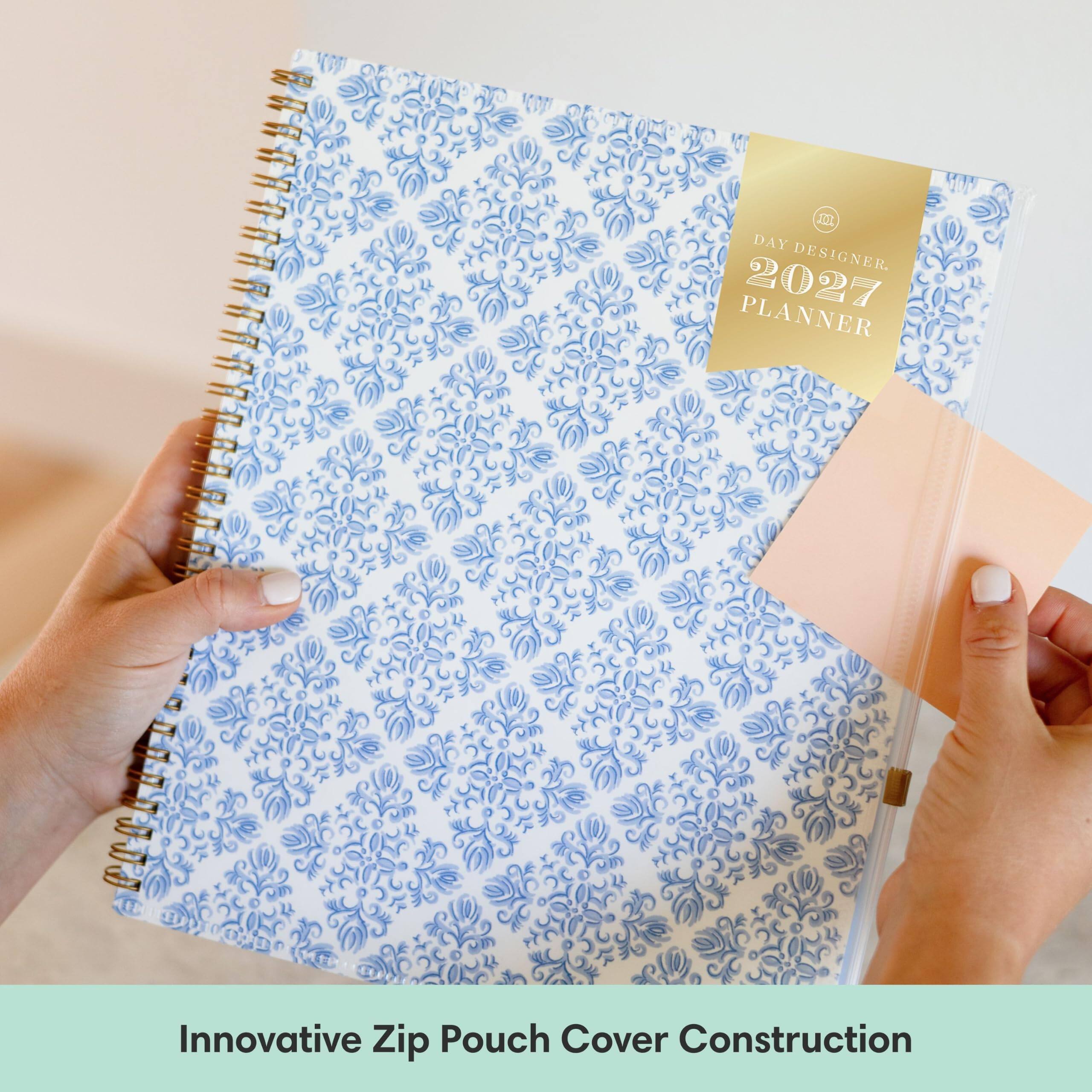 DAY DESIGNER.  
PLANNER 2027  

Innovative Zip Pouch Cover Construction