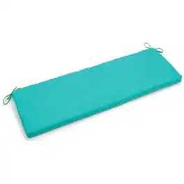 Blazing Needles - 60-inch by 19-inch Spun Polyester Bench Cushion - Aqua Blue