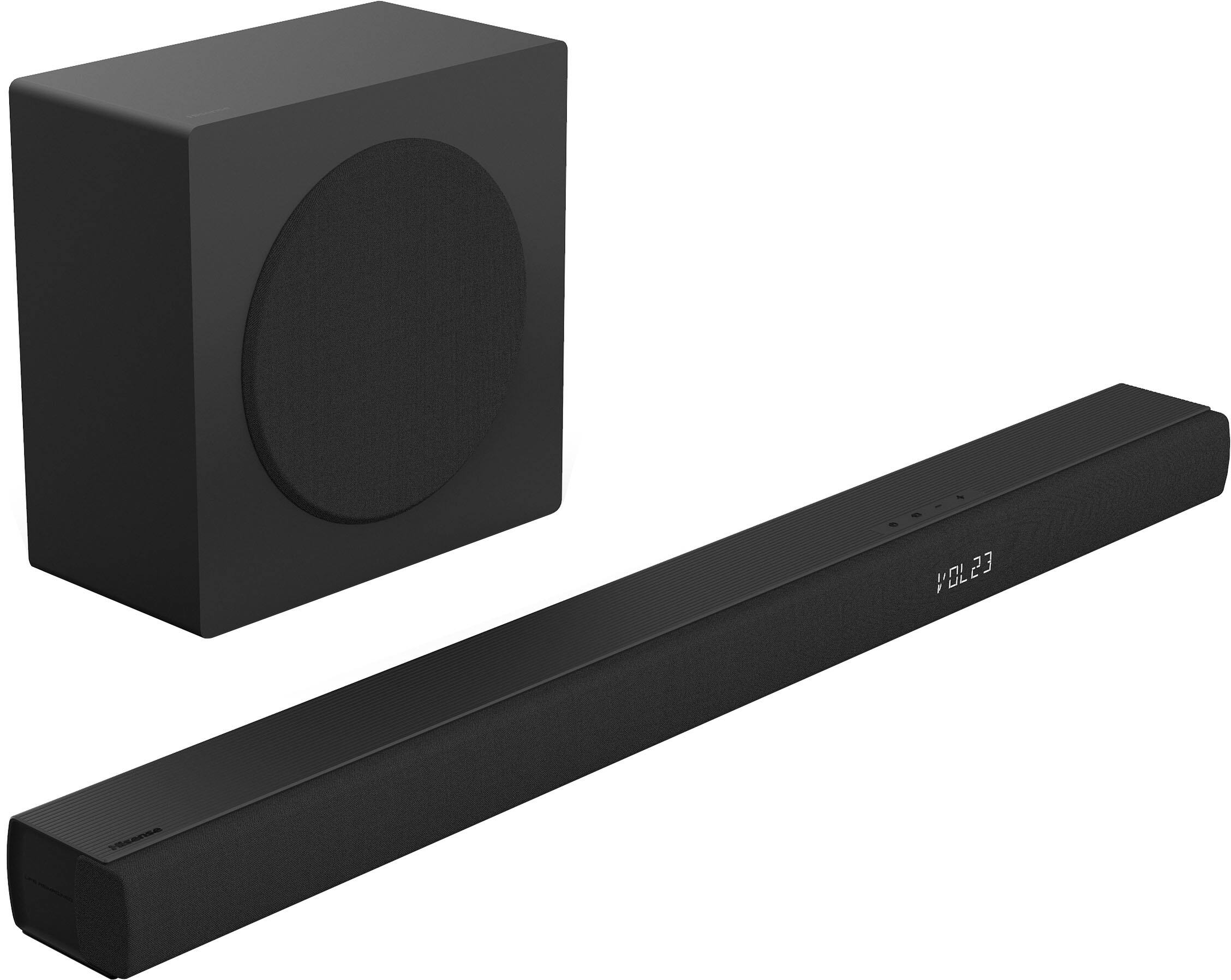 Angle. Hisense - Hisense - 3.1 Channel 480W Soundbar with Wireless 6.5" Subwoofer (HS3100) - Black.