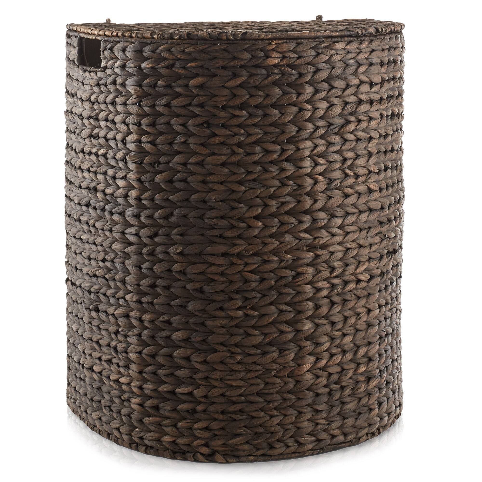 Alt View 3. Casafield - Half Moon Laundry Hamper Basket w/ Lid and Removable Liner for Clothes - Espresso.