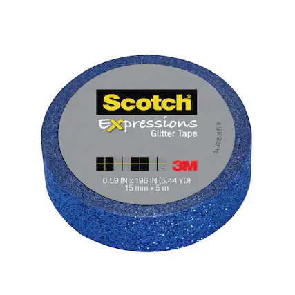 Scotch Expressions Glitter Tape
3M
0.59 IN x 196 IN (5.44 YD)
15 mm x 5 m