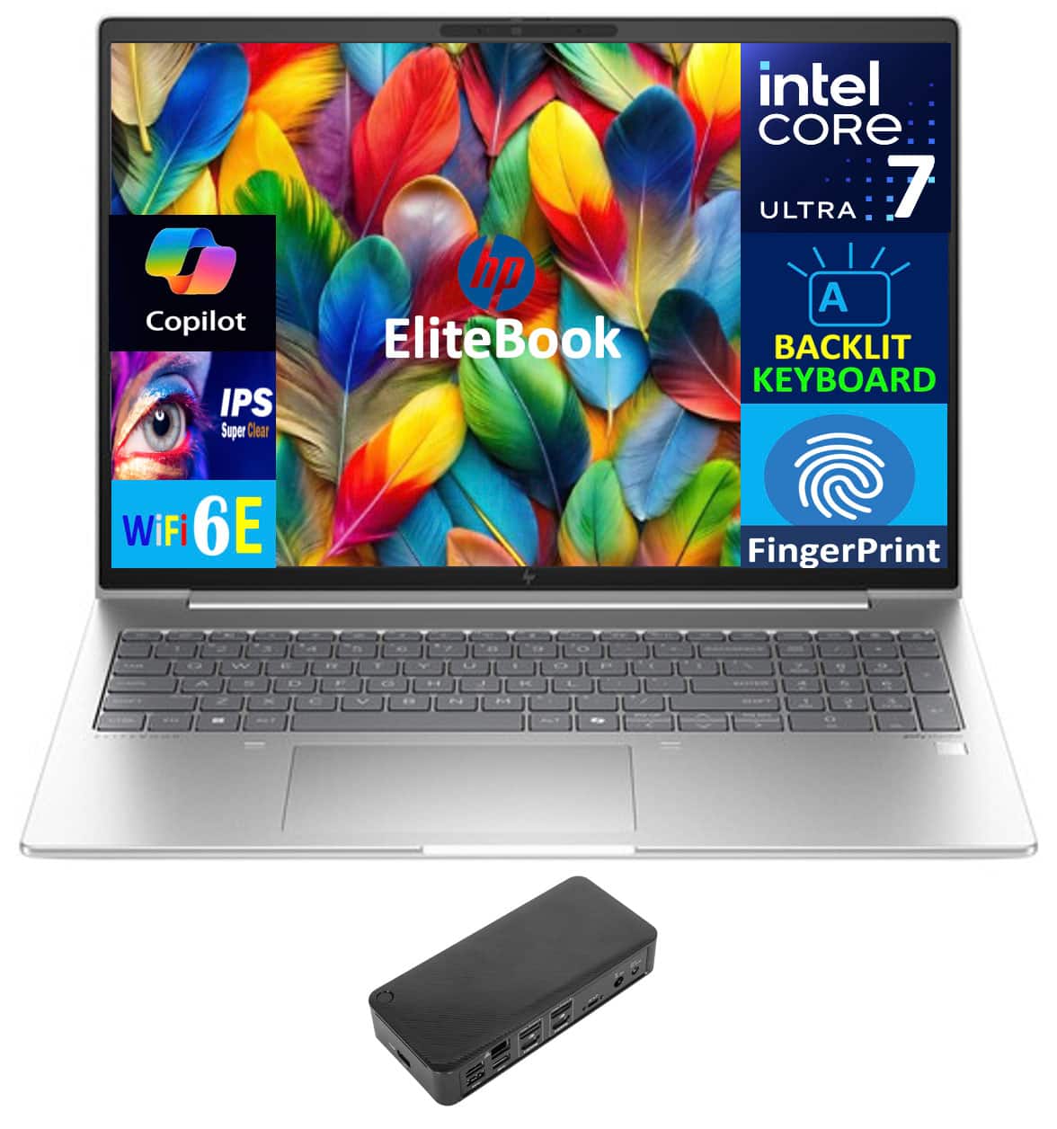 HP - EliteBook 660 Laptop 16.0 WUXGA (Intel Ultra 7 165U , 32GB DDR5, 1TB PCIe SSD, Intel Graphics, Win 11 Pro) - Pike Silver