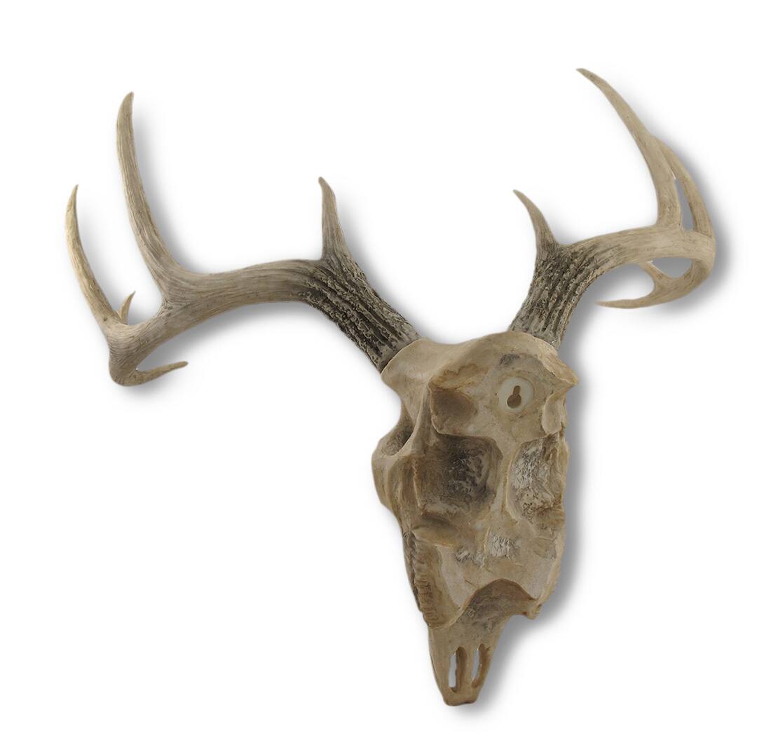 Alt View 2. Zeckos - 10 Point Buck Deer Skull Bust Wall Hanging - Natural.