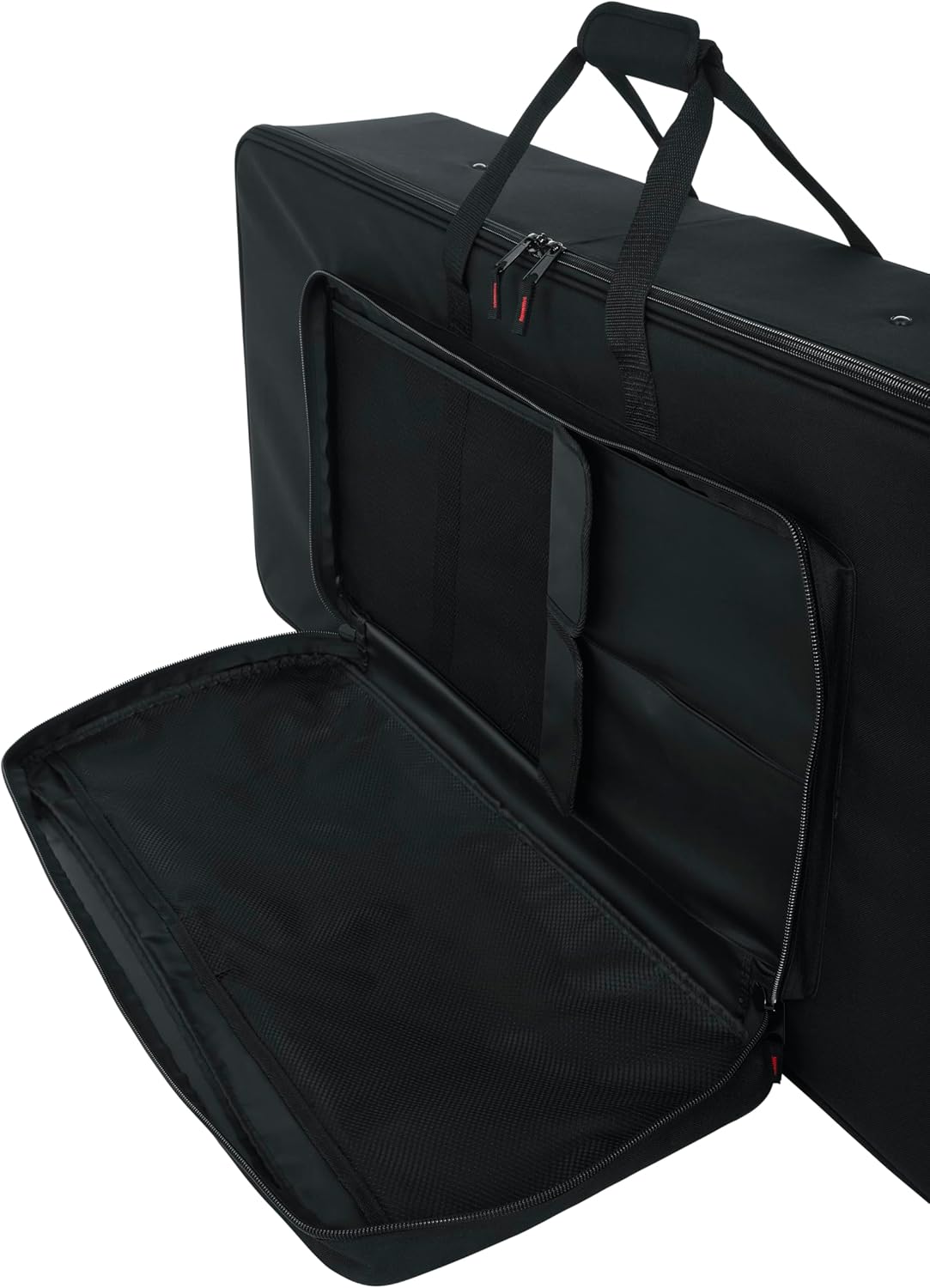 Alt View 2. Gator - Semi-Rigid 76-Key Keyboard Case, Durable 600D Nylon Exterior, Polyethylene-Reinforced Frame & Soft Foam Tricot Interior - Black.
