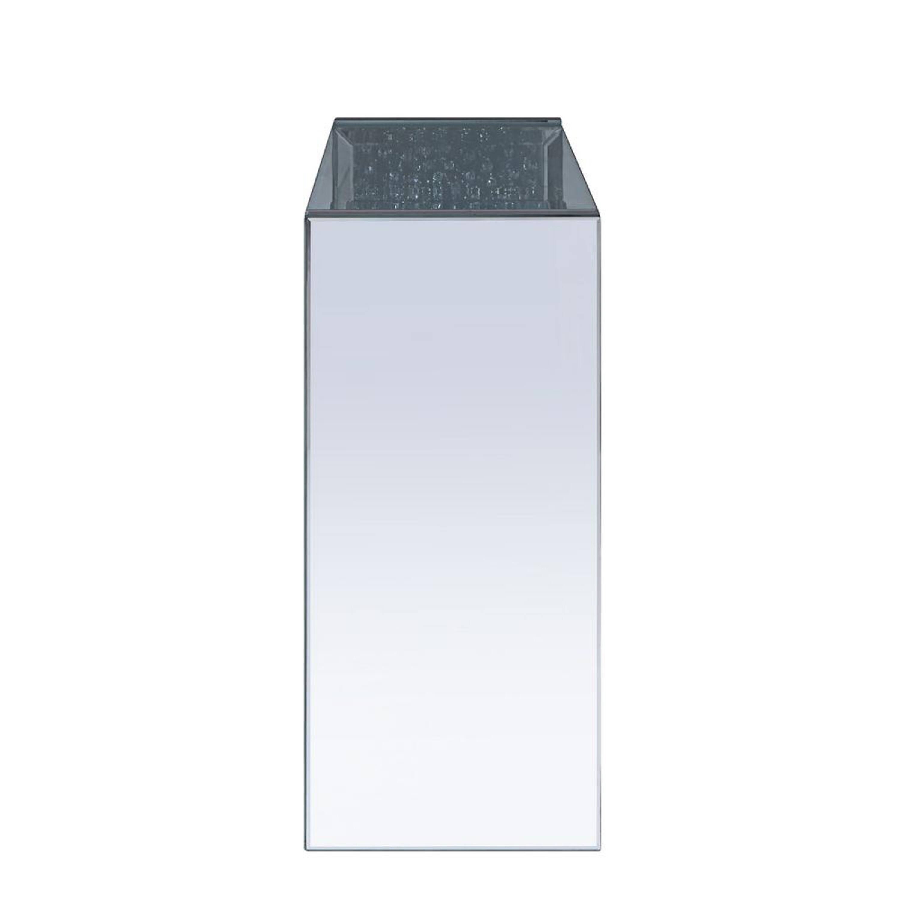 Alt View 3. Manhattan Lane - Wood and Mirror Sofa Table with Studded Faux Crystals, Clear - Clear.
