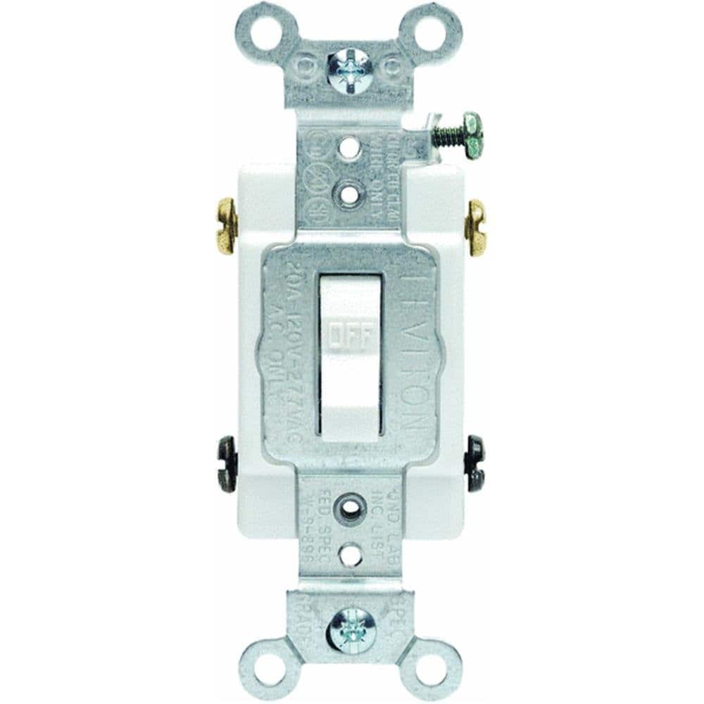 Leviton - S04-CS220-2WS 20 Amp Commercial Grade AC Quiet Toggle Switch - White