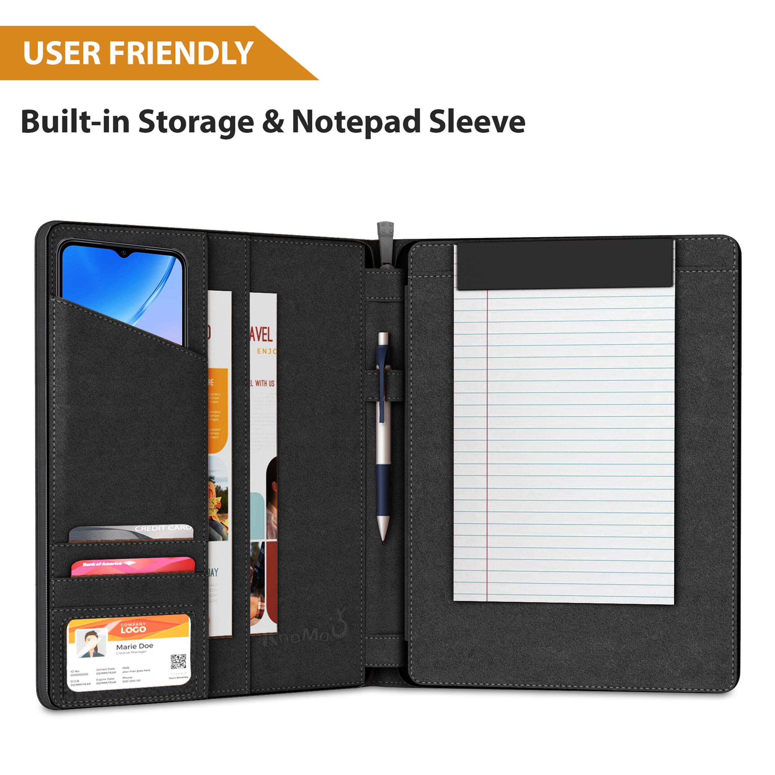 USER FRIENDLY  
Built-in Storage & Notepad Sleeve  

Marie Doe  
[Logo]