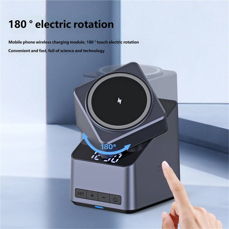 180° electric rotation

Mobile phone wireless charging module, 180° touch electric rotation

Convenient and fast, full of science and technology
