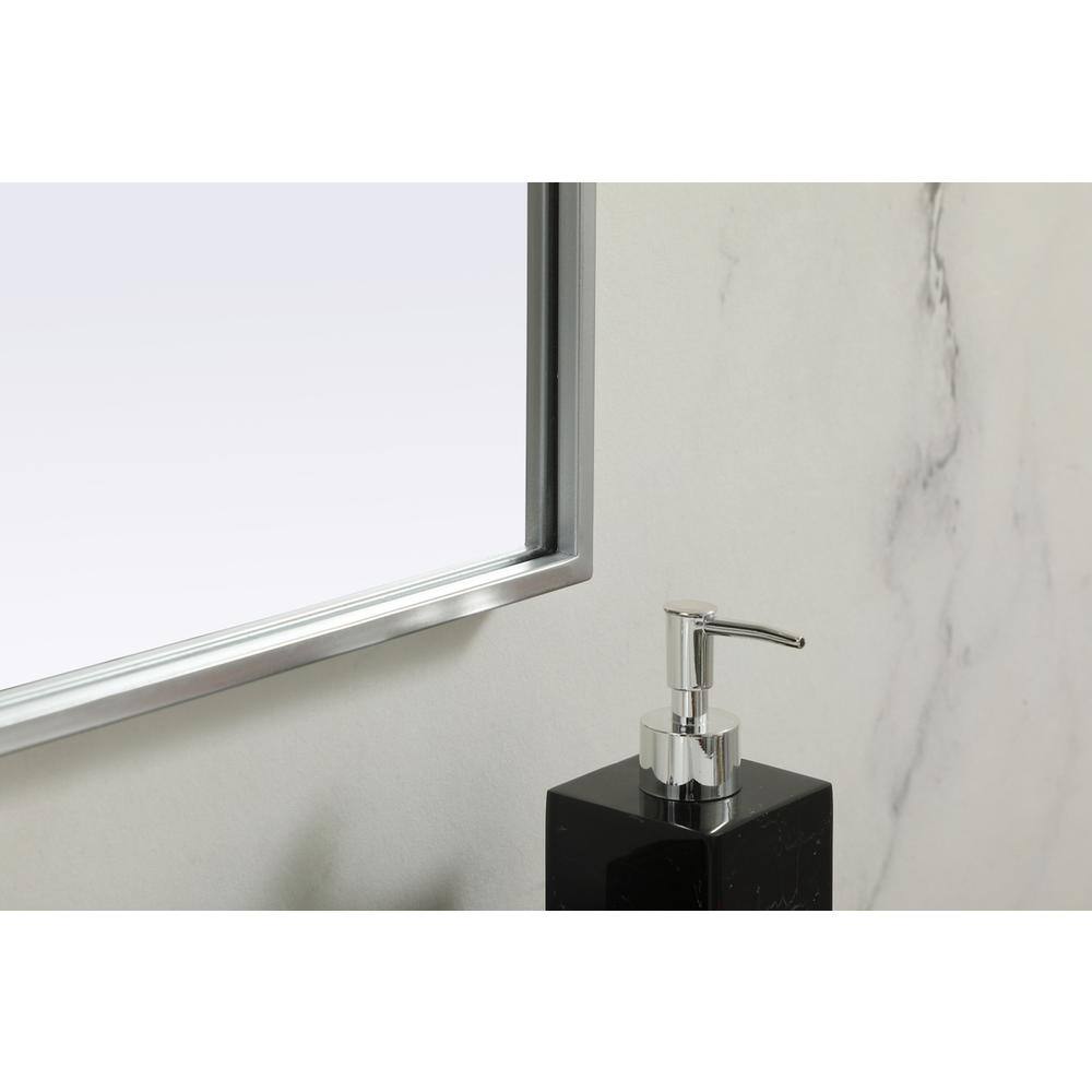 Back. Elegant Decor - Metal Frame Arch Mirror 40x34 Inch in Silver - Silver.