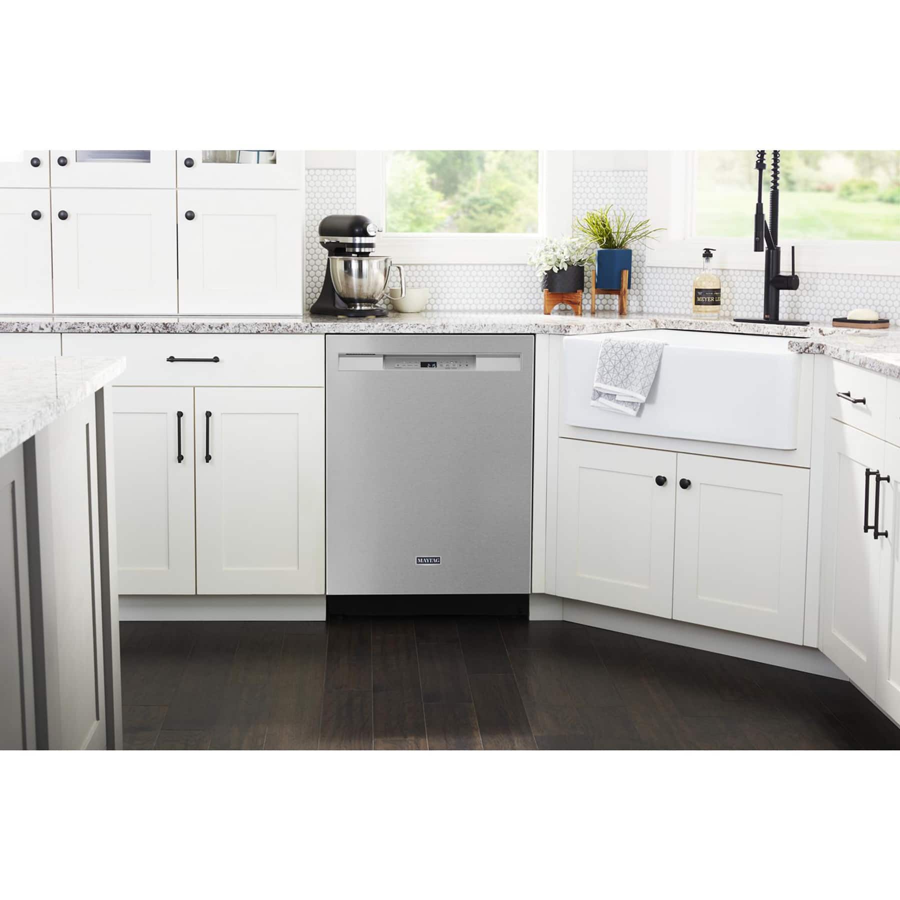 Alt View 19. Maytag - 24" Front Control Built-In Stainless Steel Tub Dishwasher with Dual Power Filtration, PowerBlast Cycle, 50 dBA - Stainless Steel.