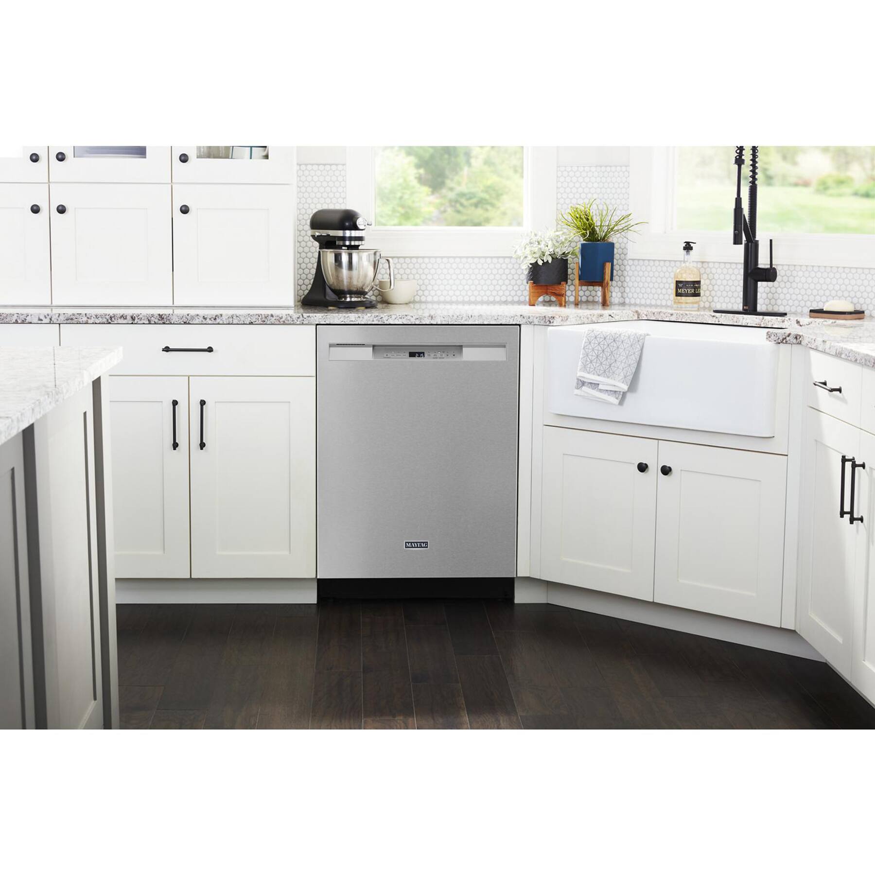 Alt View 19. Maytag - 24" Front Control Built-In Stainless Steel Tub Dishwasher with Dual Power Filtration, PowerBlast Cycle, 50 dBA - Fingerprint Resistant Stainless Steel.