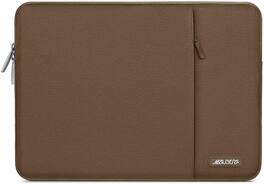 mosiso - 14 inch Laptop Sleeve with Pocket, Polyester Vertical Case for ASUS Acer, HP Stream, Dell Latitude, Lenovo IdeaPad - Brown