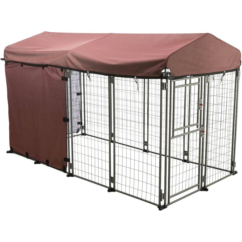 Alt View 1. TRIXIE - Dog Kennel Sunshade, All Weather Side Panel, Fits Kennel, Burgundy - Burgundy.