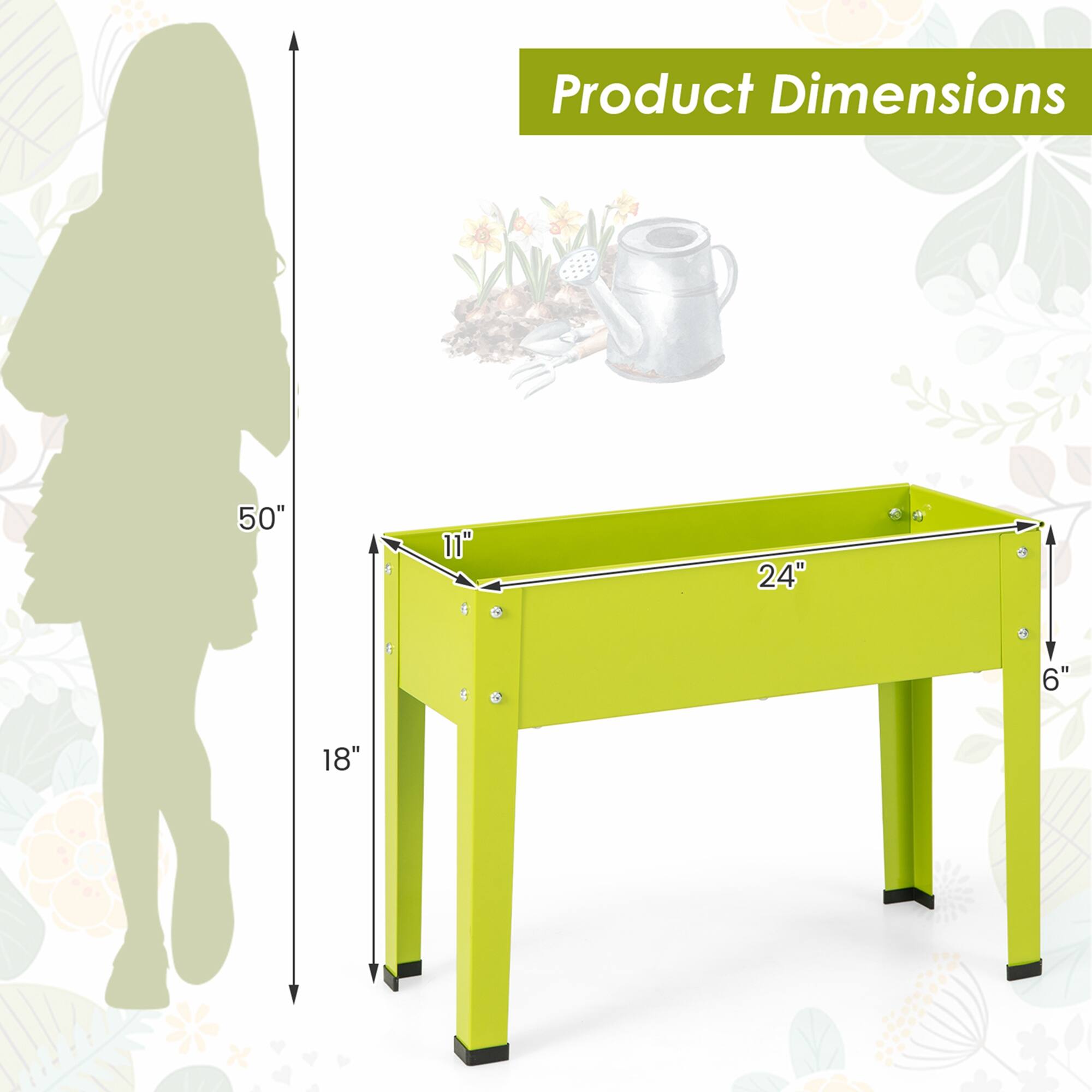 Product Dimensions: 50" x 11" x 24" x 6" x 18"