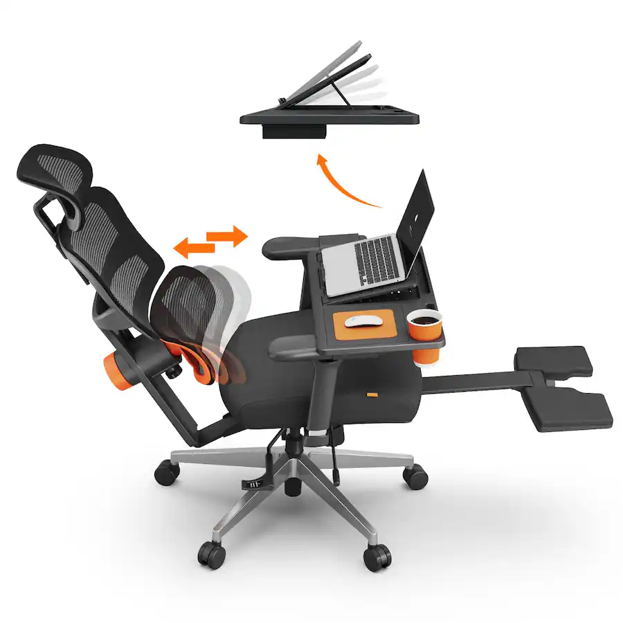 Notebook Chair Newtral Ergonomic Office Chair with Detachable Laptop Table, Auto ...