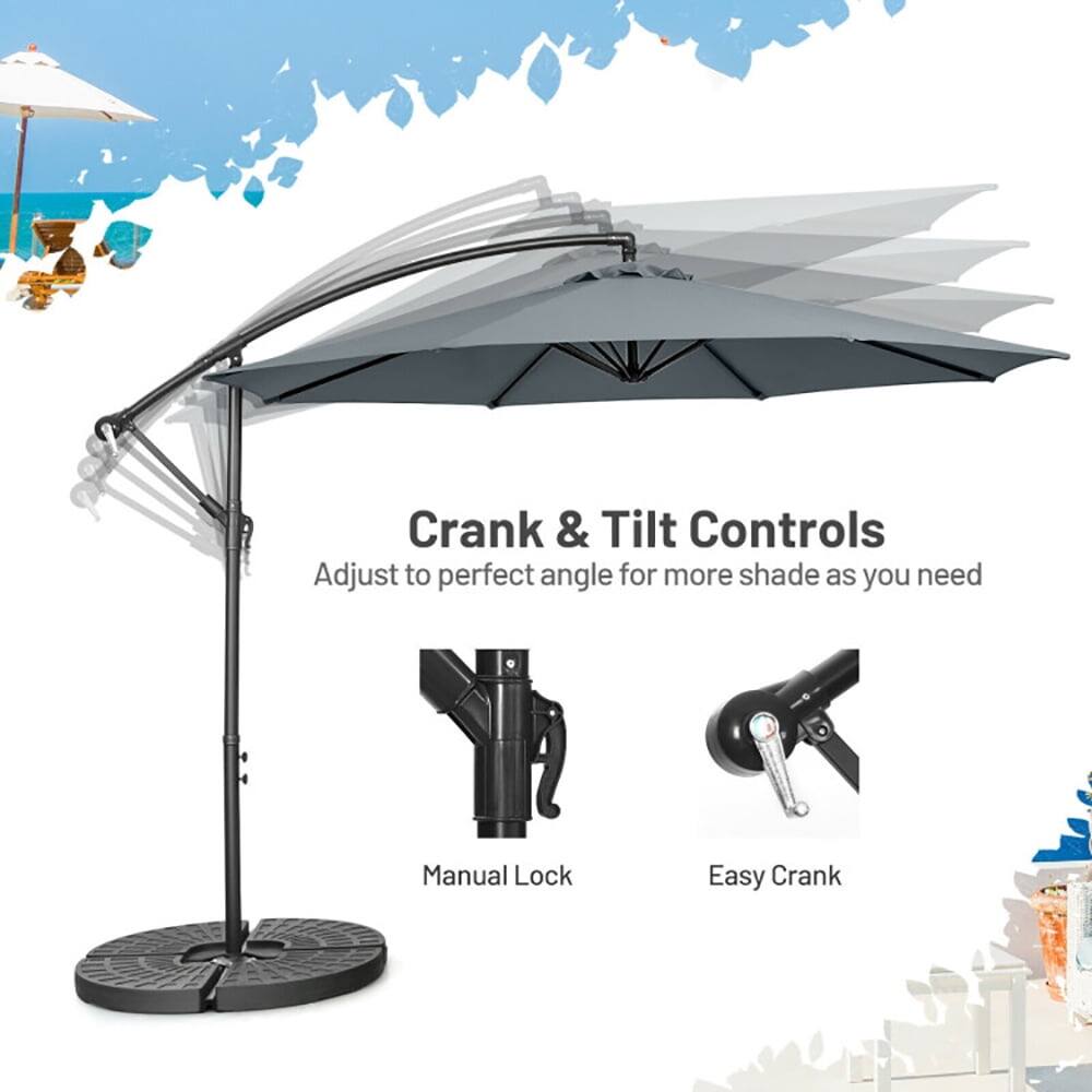 Crank & Tilt Controls  
Adjust to perfect angle for more shade as you need  

Manual Lock  
Easy Crank
