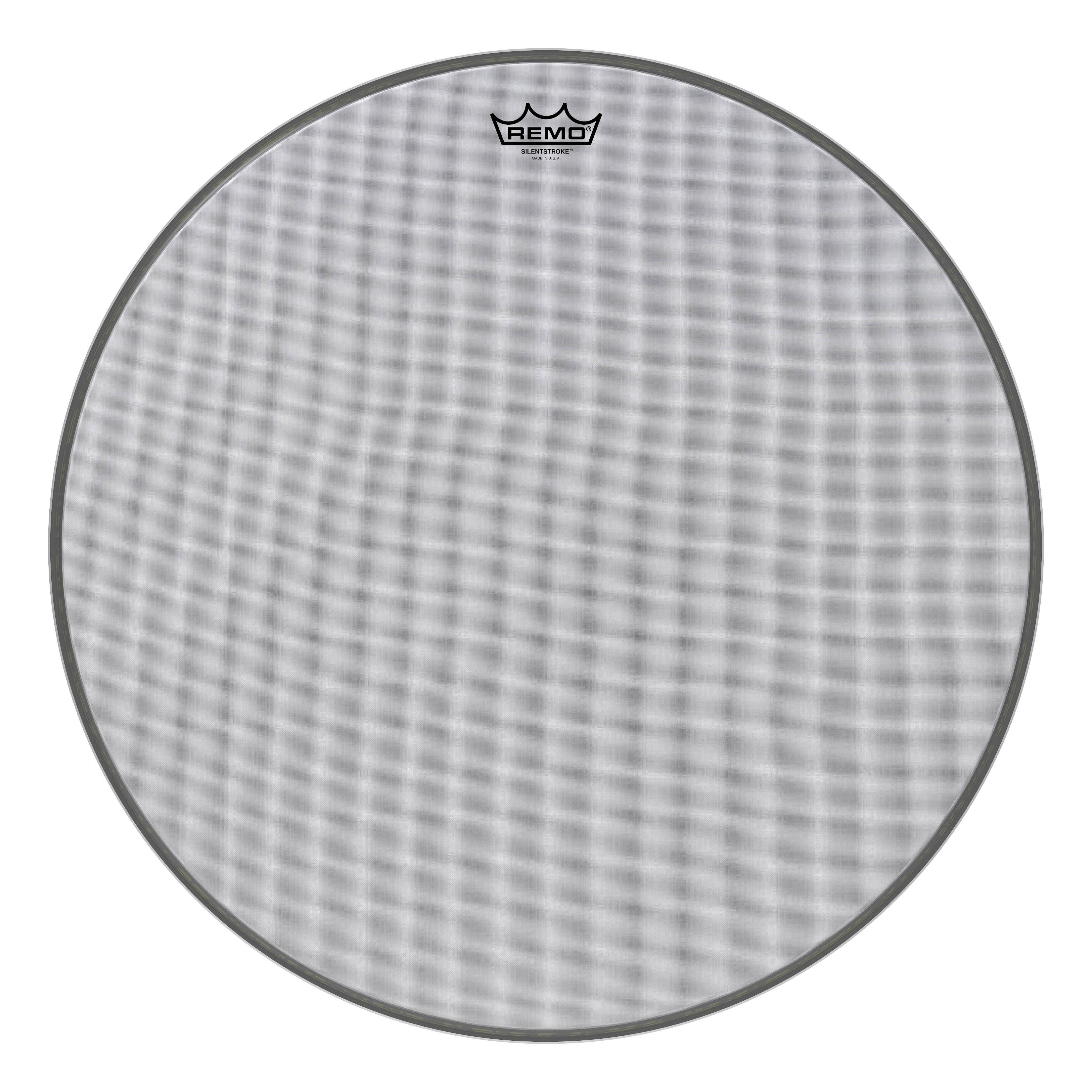 Front. Remo - Silentstroke 22-Inch Bass Drumhead for Low-Volume Practice and Quiet Drum Set Training.