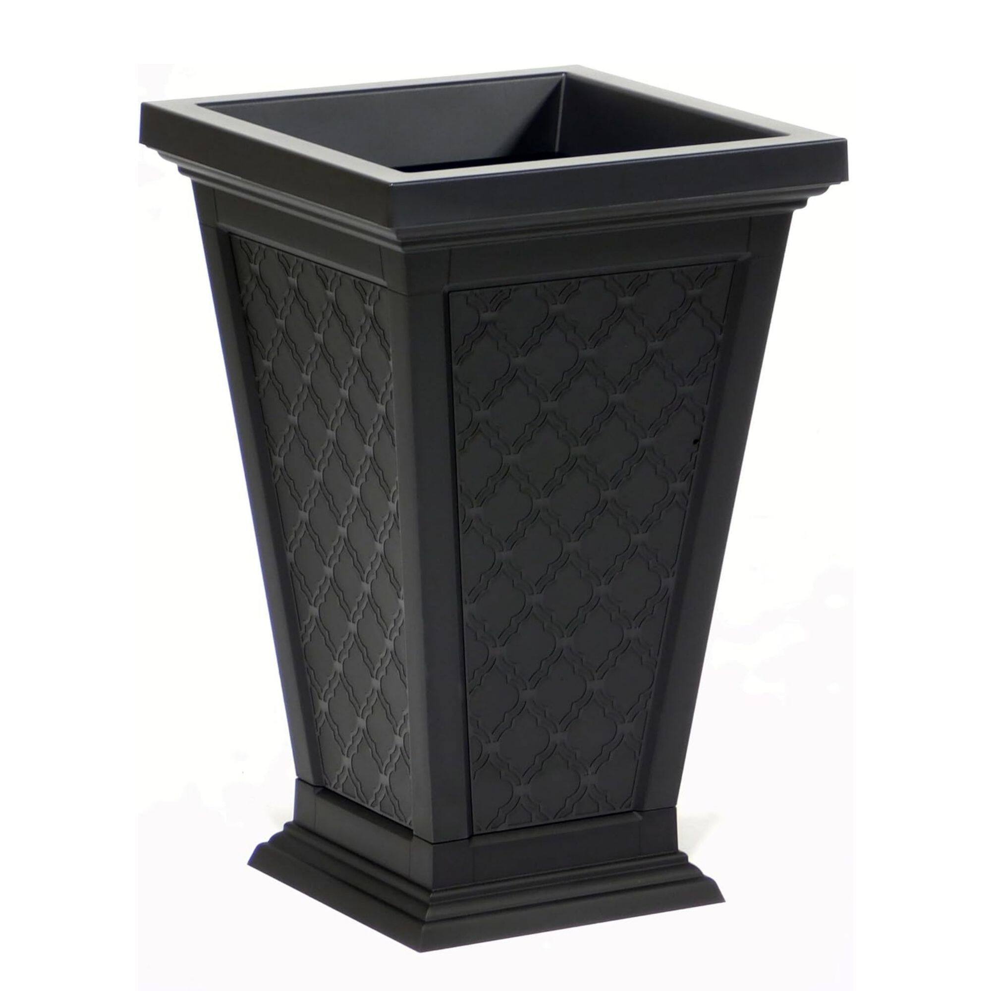 Alt View 6. FCMP Outdoor - FCMP Outdoor Modemmo Self-Watering Planter, Casablanca Pattern, Black, Set of 2.